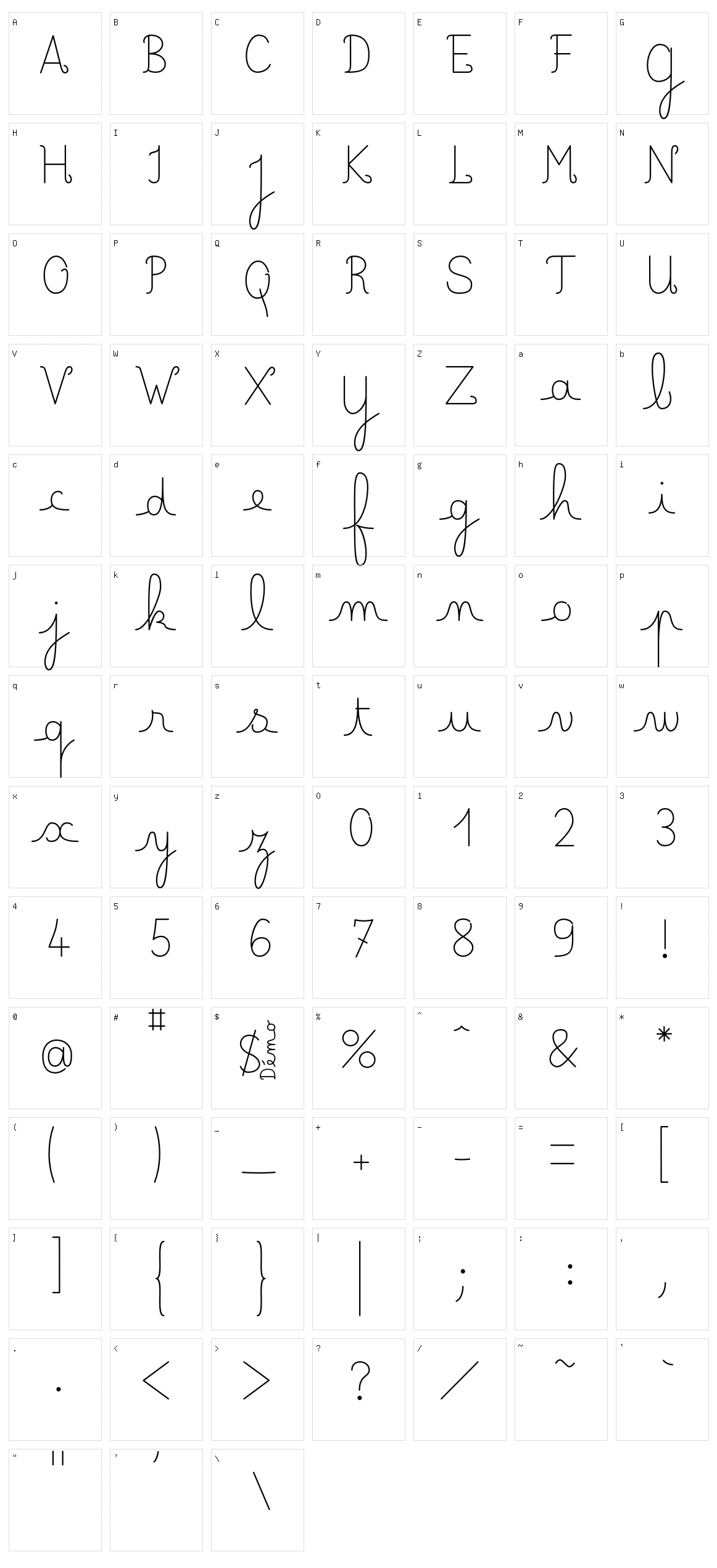 Lecteur Heureux Character Set