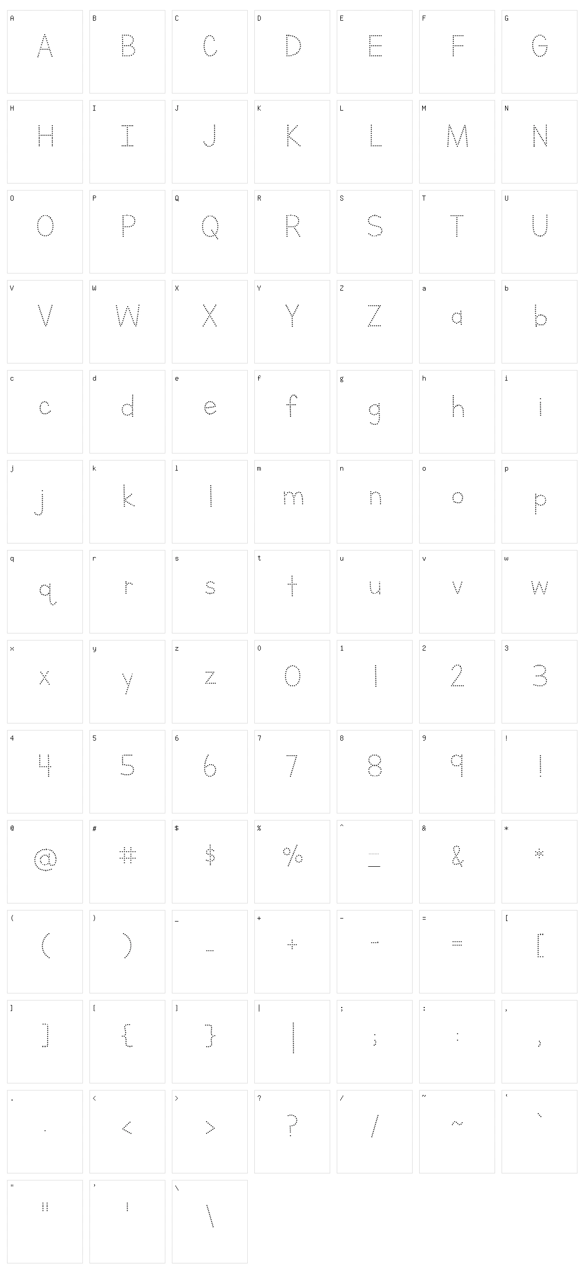 Letters for Learners Character Set
