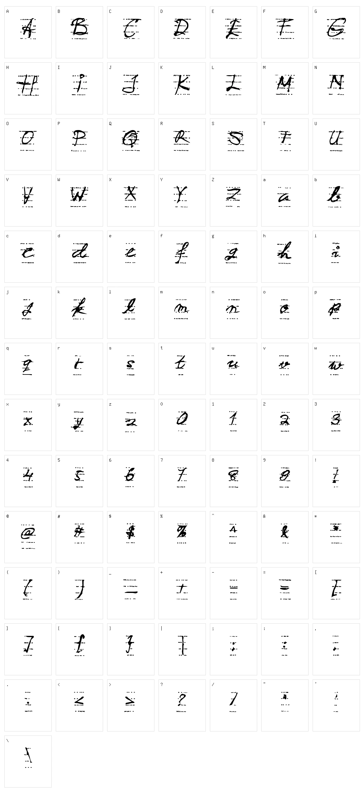 Line Script Character Set