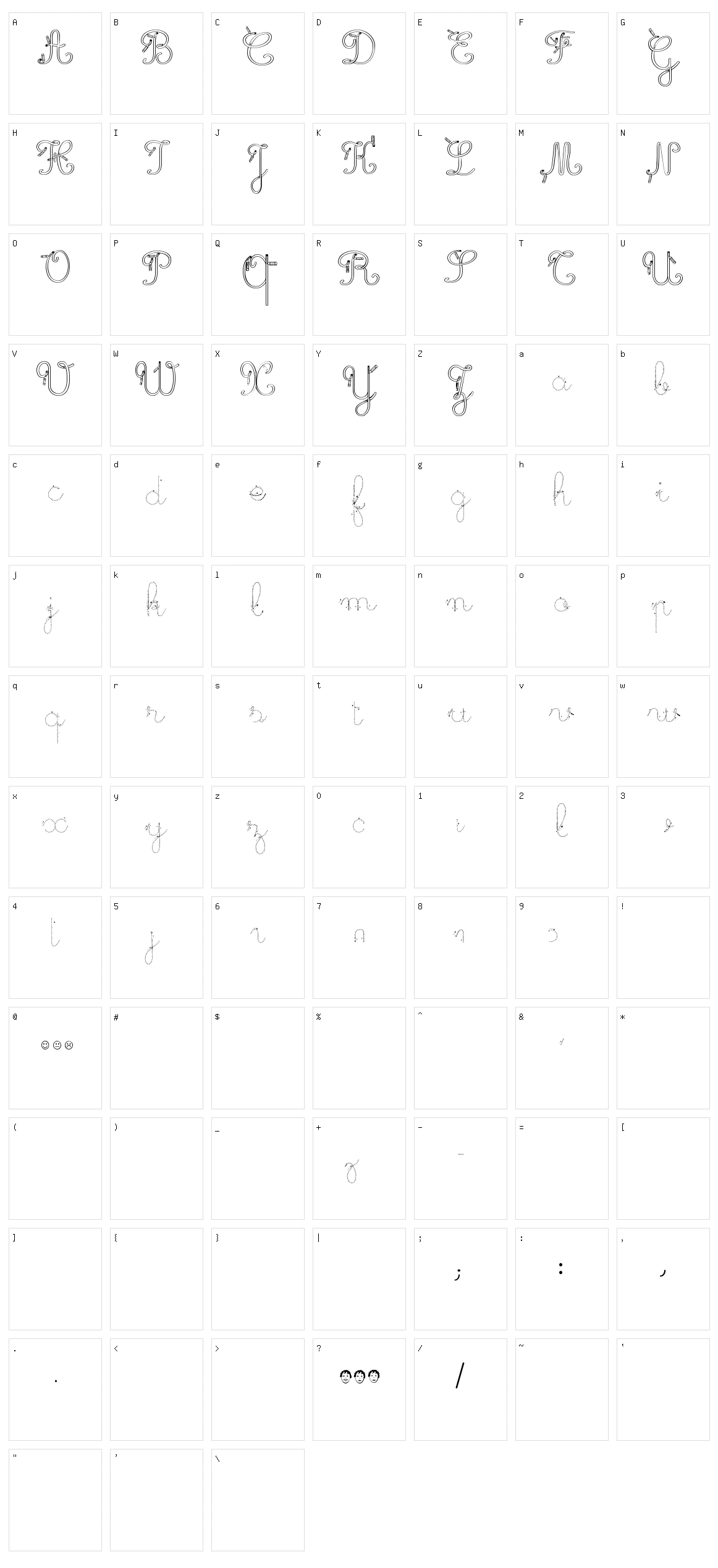 Maternellecolor Trace Cursive Character Set