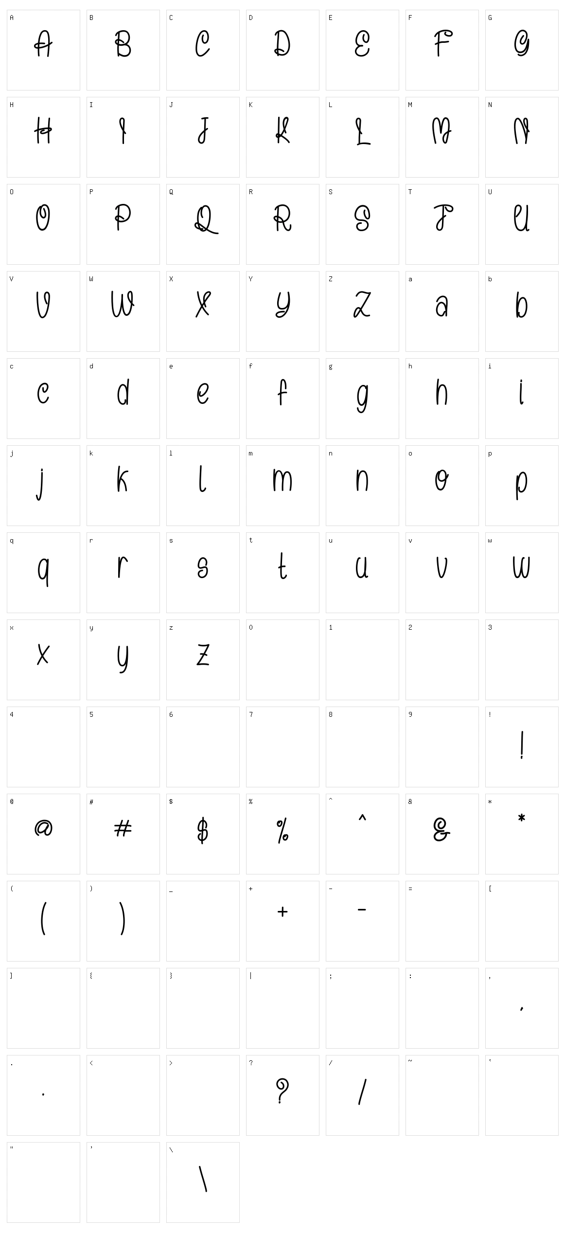 Nowyal Character Set