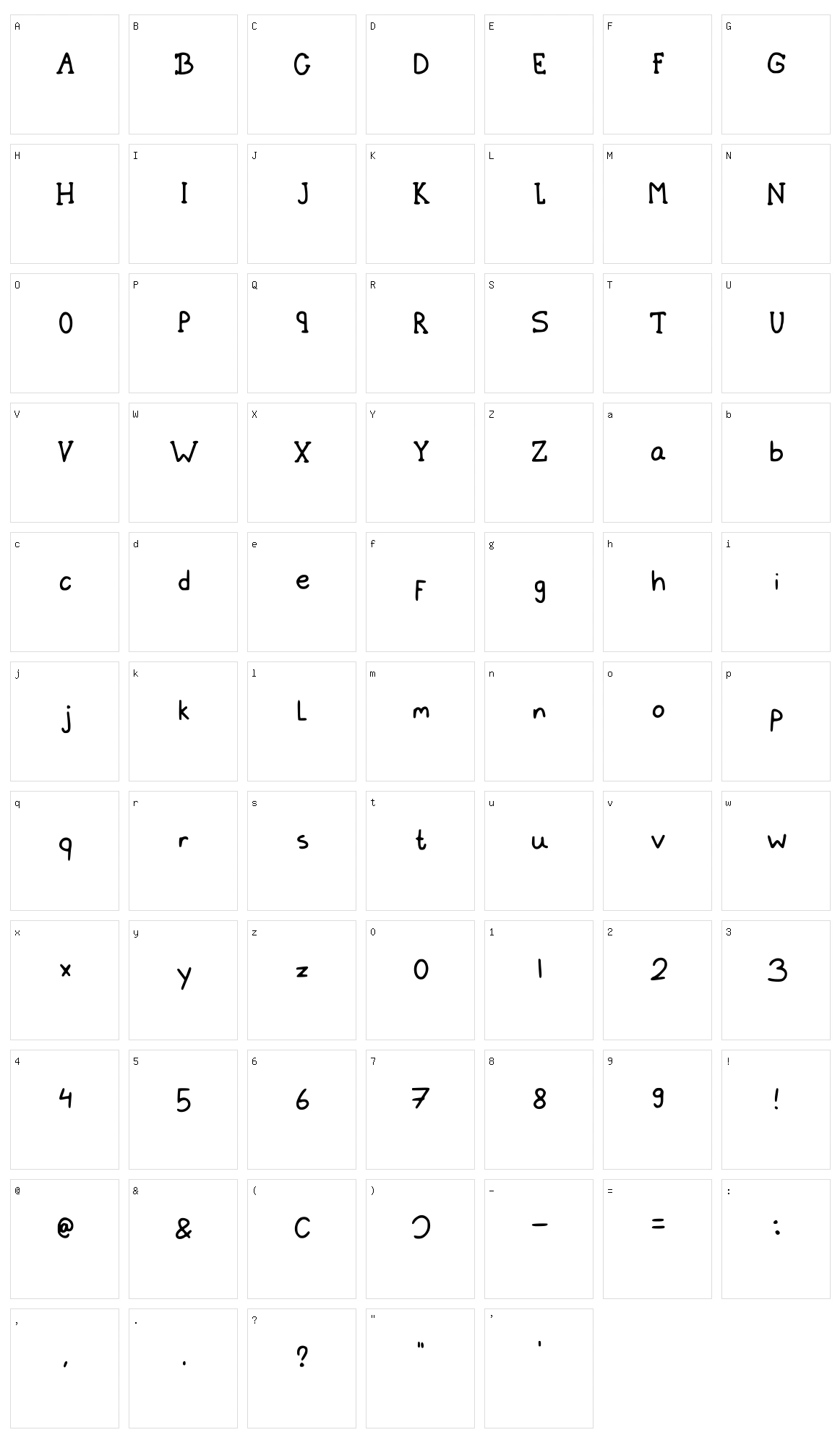 Schoolwork Character Set