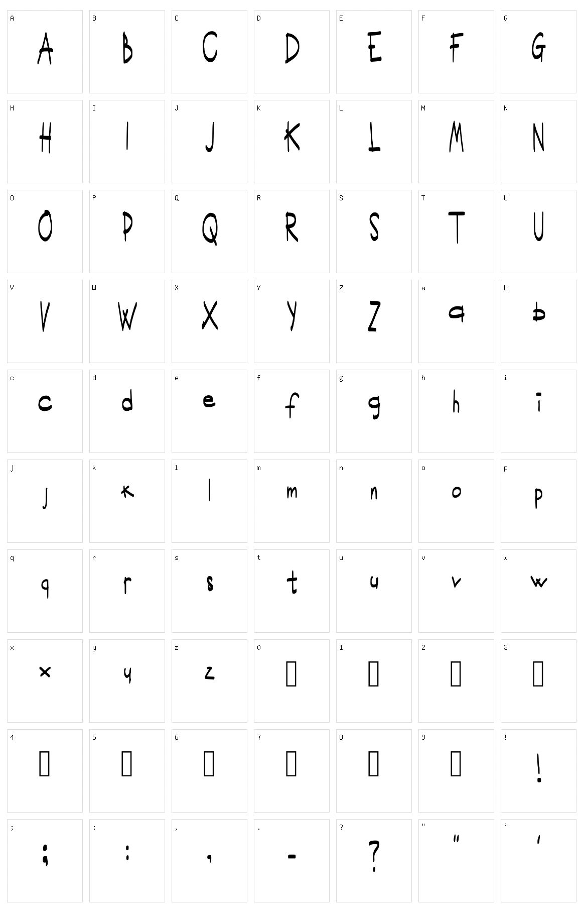 Scrittura Ravvicinata Character Set