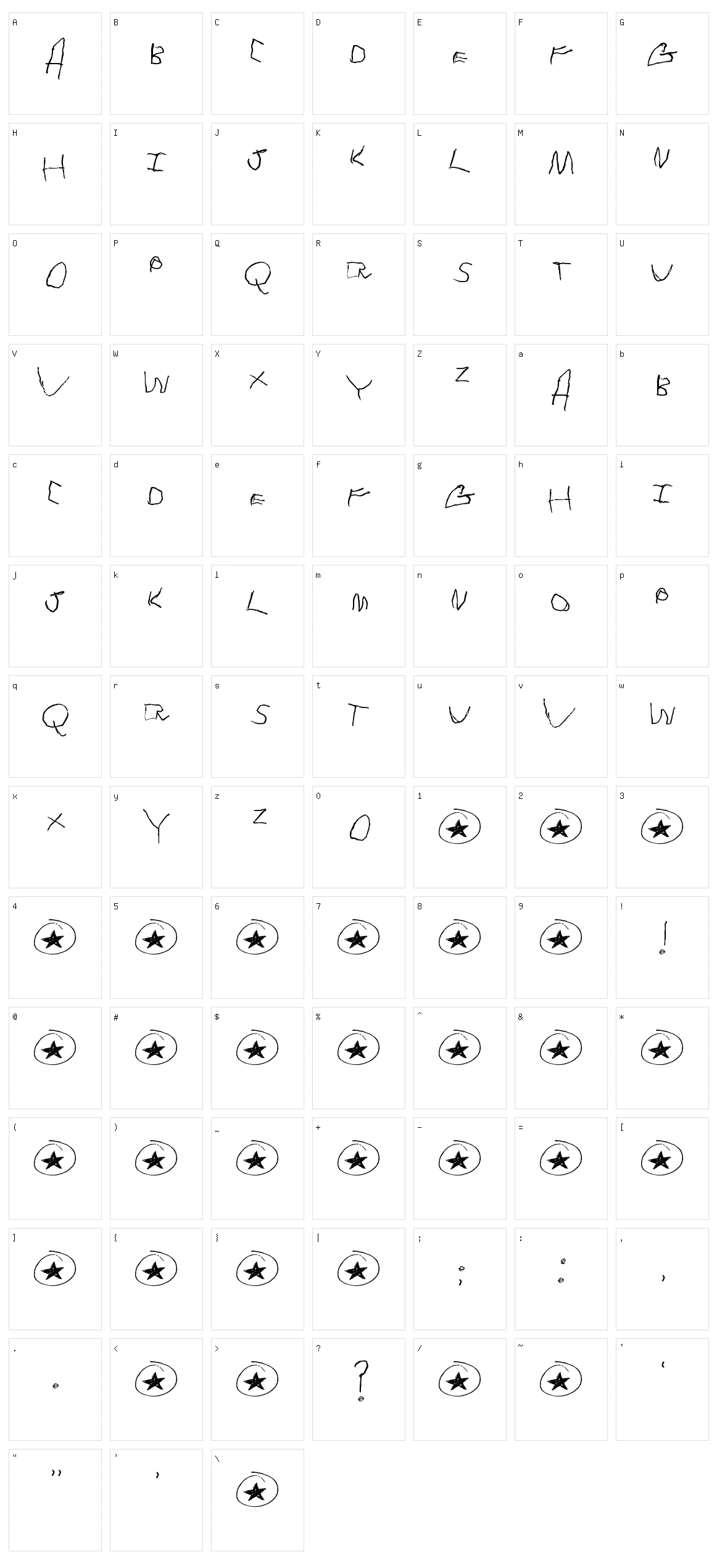Tommy's first alphabet Character Set