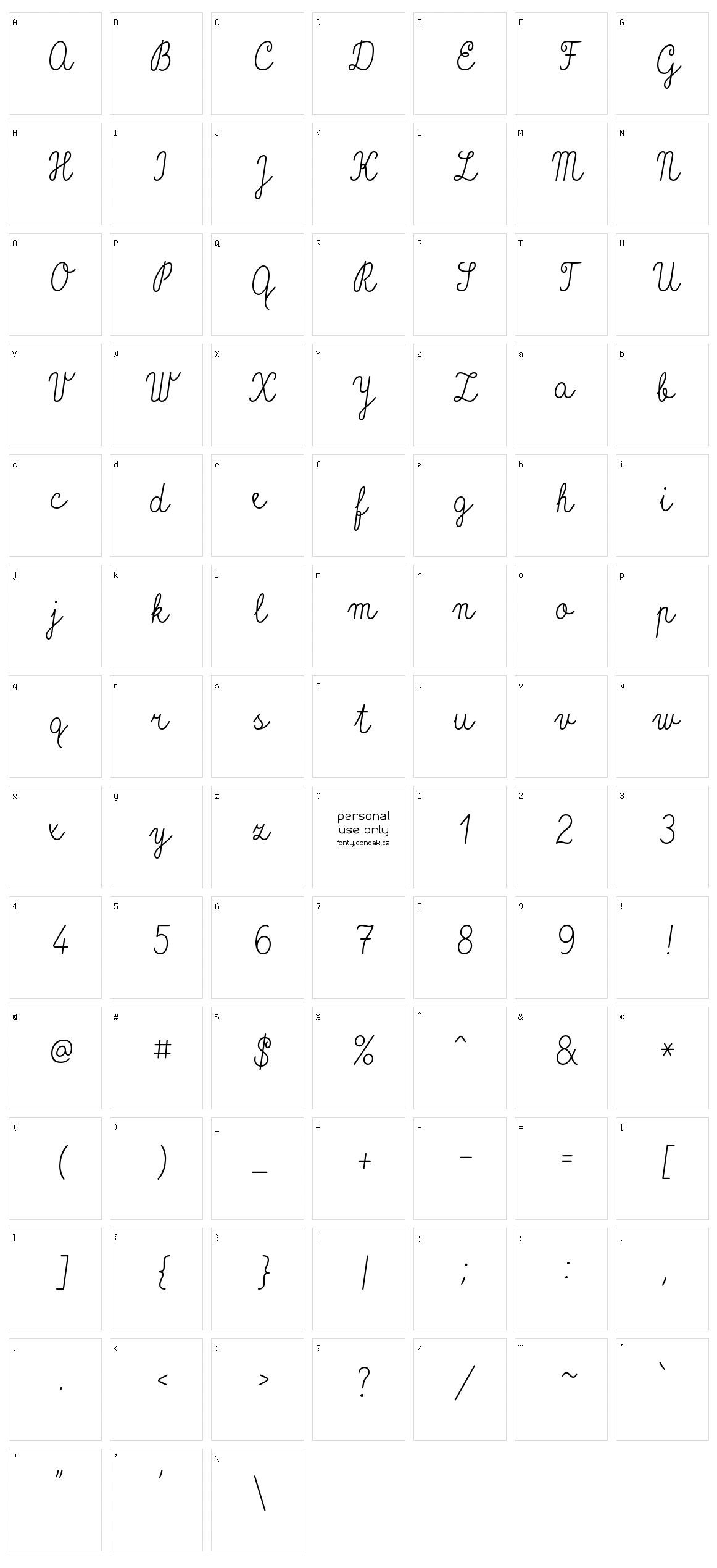 V?tkova p?sanka Character Set
