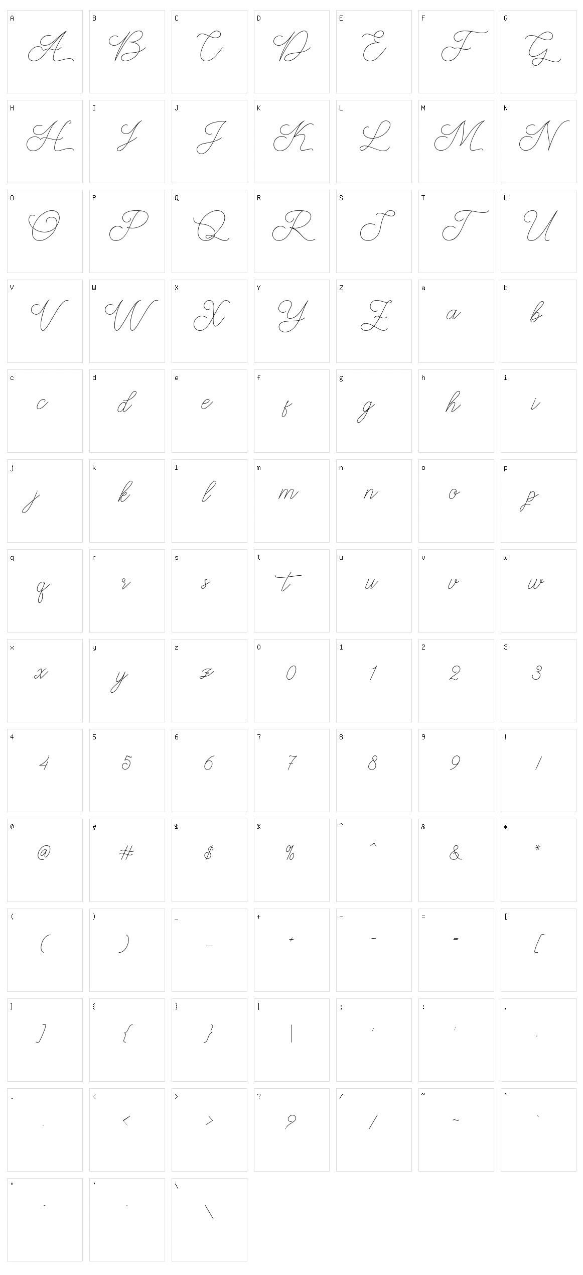 Abbassy Script Character Set