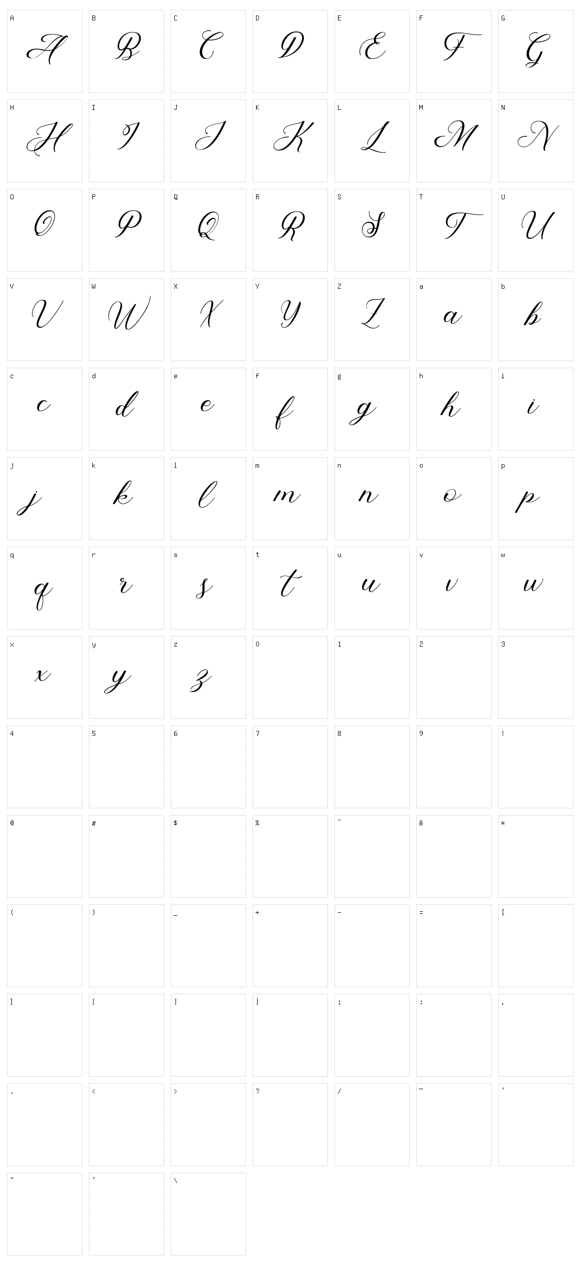 Abundant Script Character Set