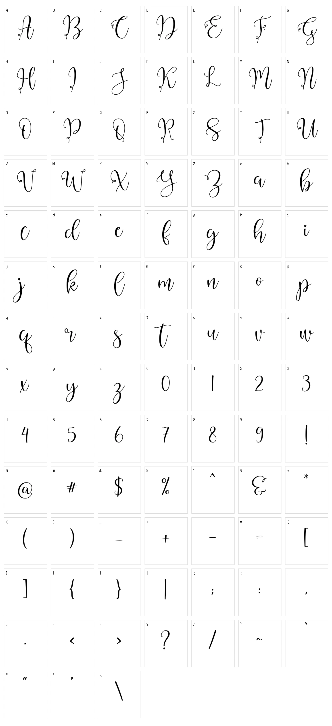 Abygail Character Set