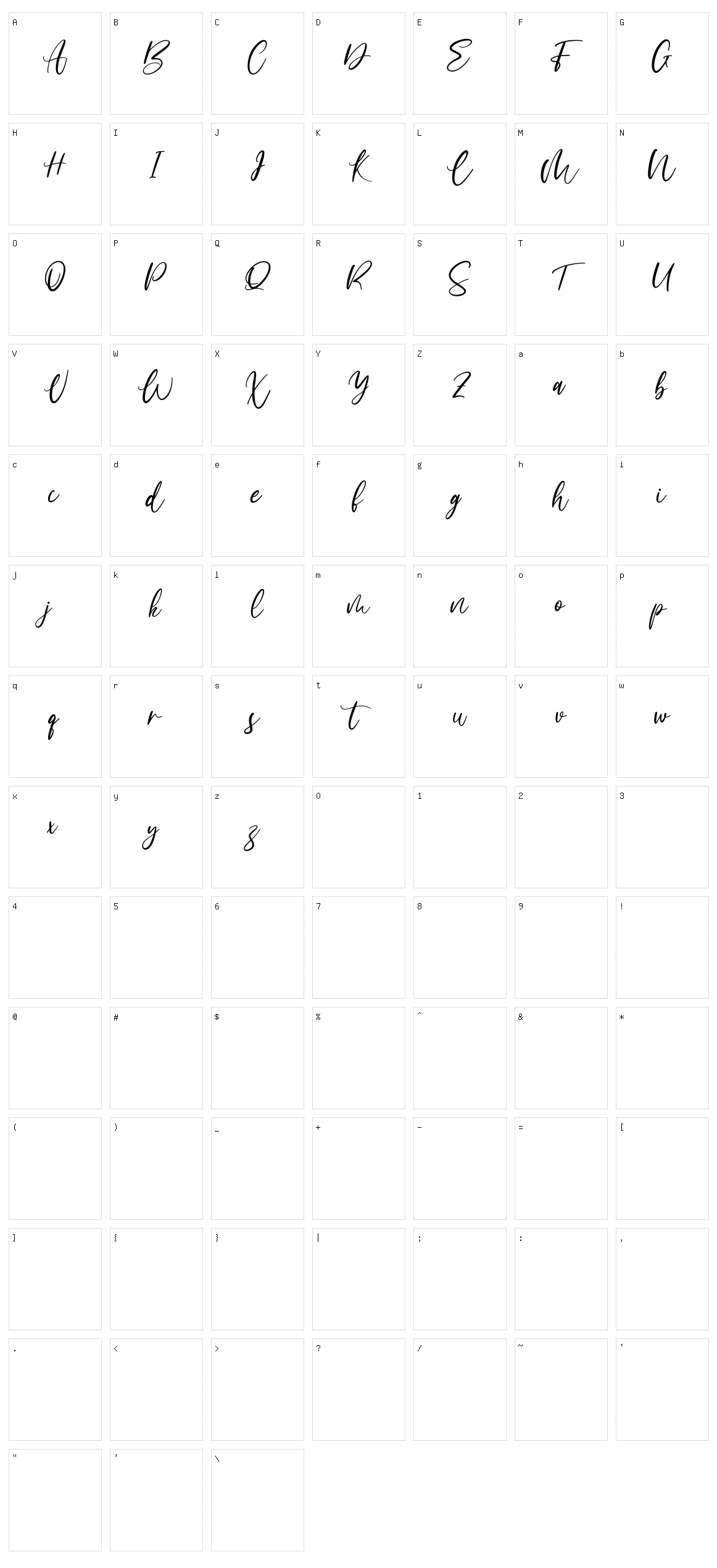 Acrosmyth Character Set