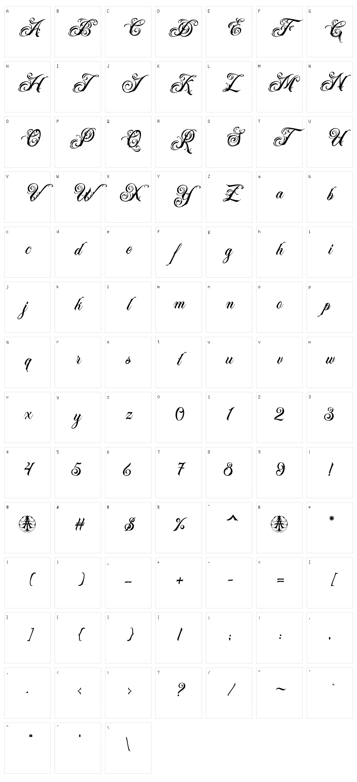 Acuentre Character Set