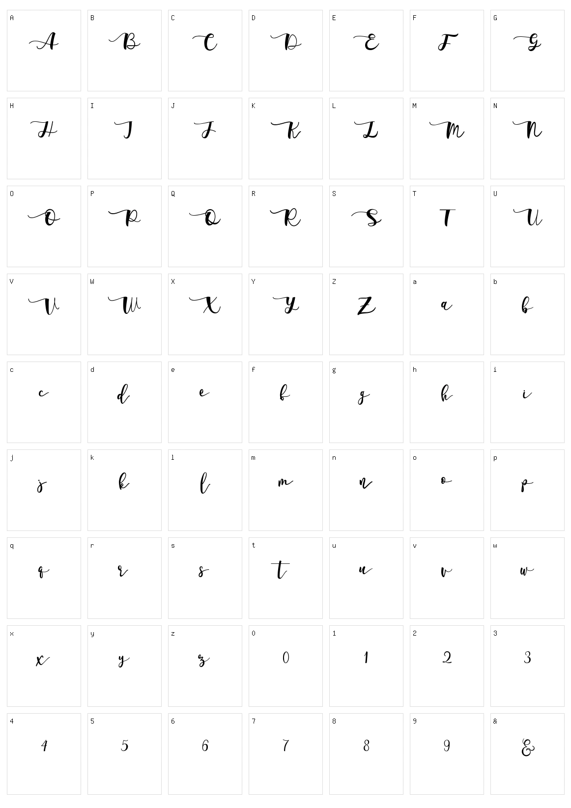 Adelarsio Character Set