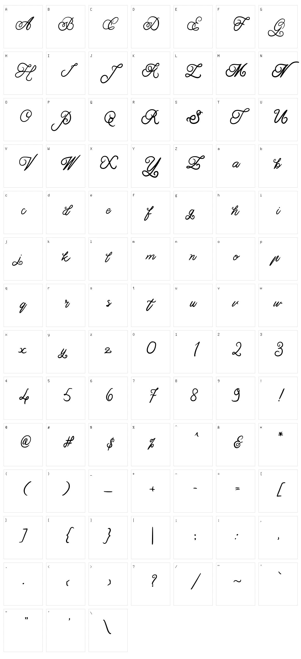 Adelia Character Set