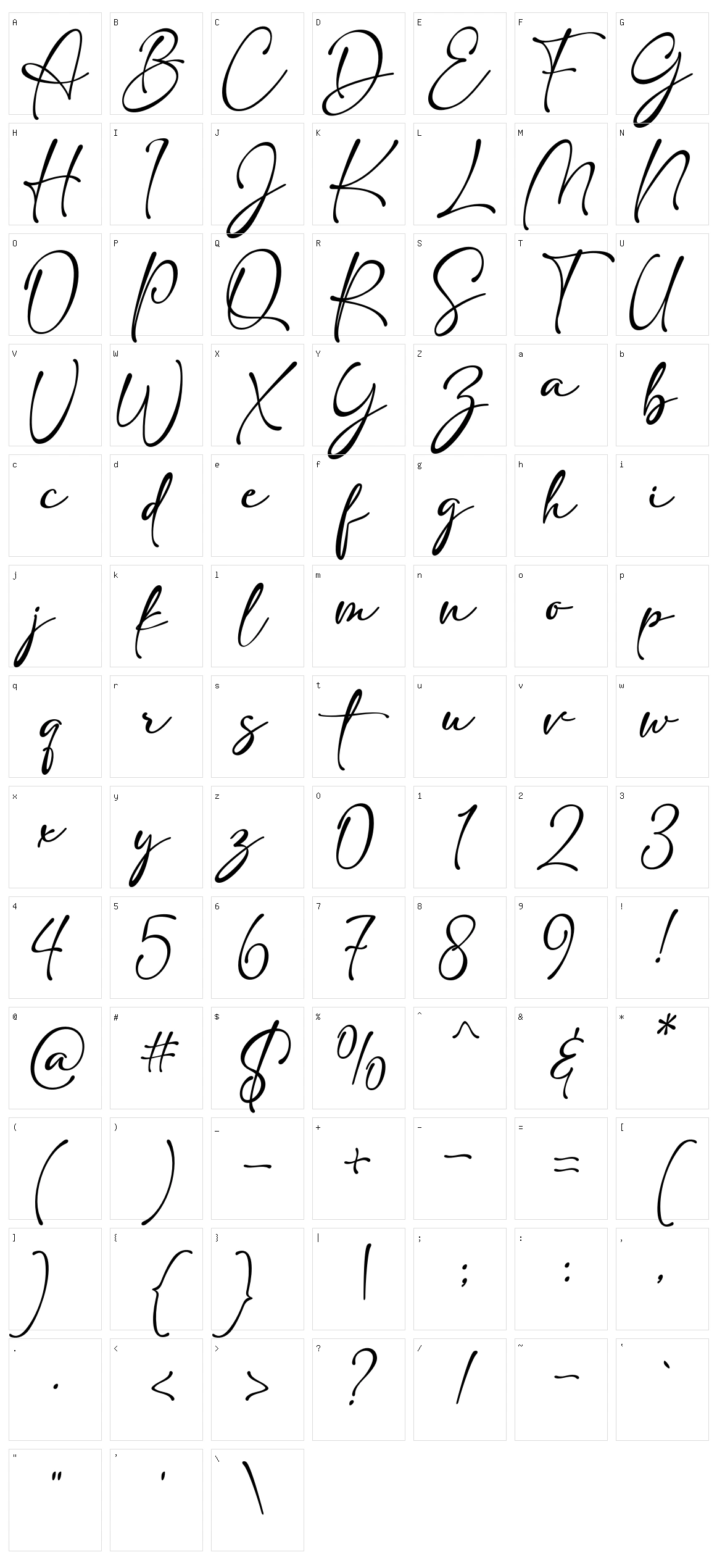 Adelia Character Set
