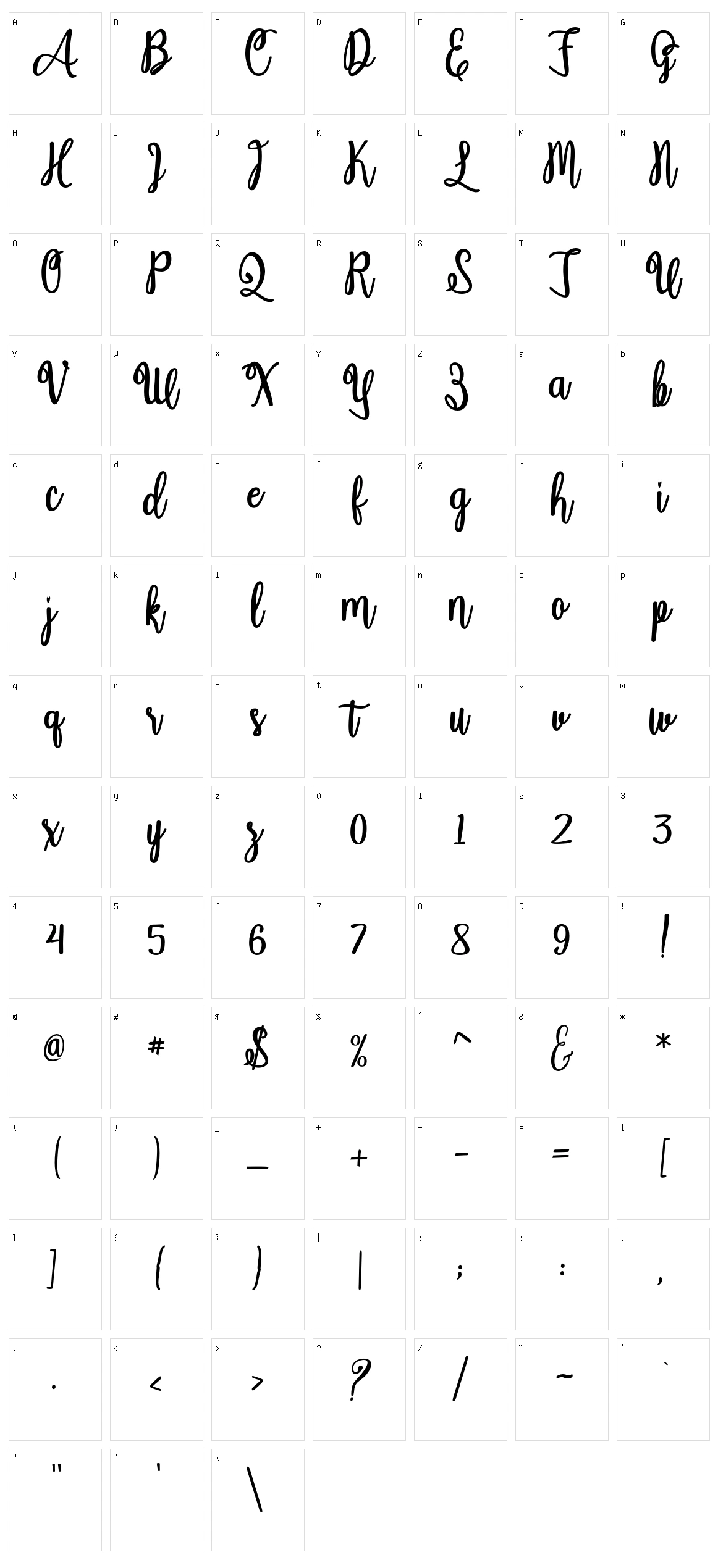 Adelia Pasha Character Set