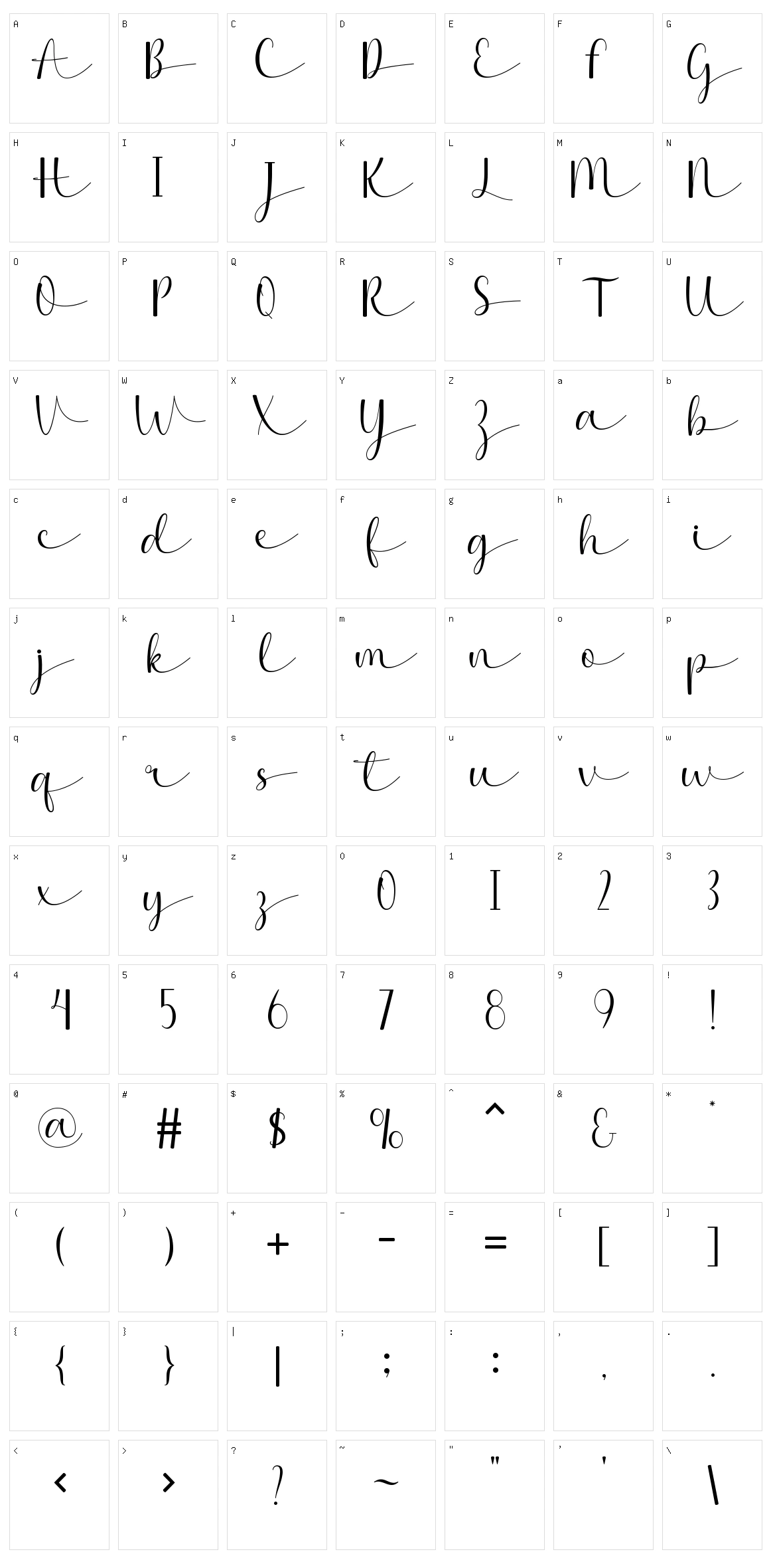 Adelicia Character Set