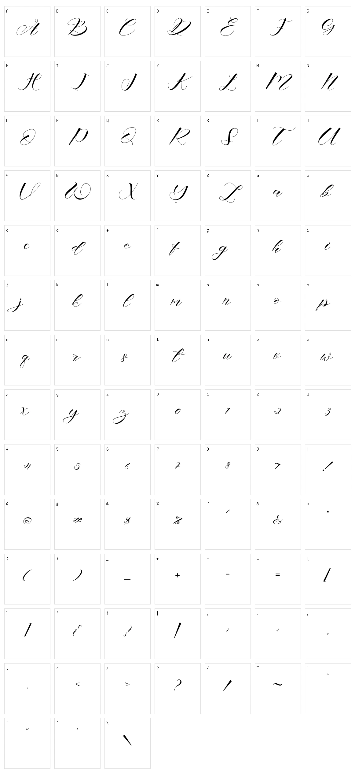 Adelina Character Set