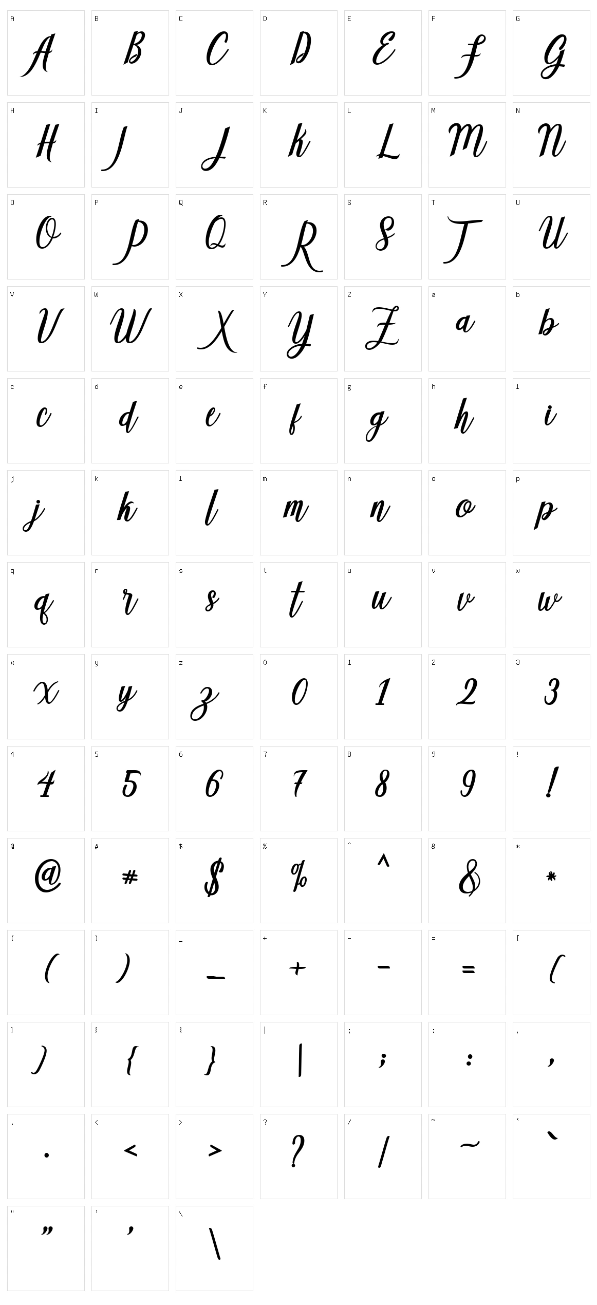 Adeline Character Set