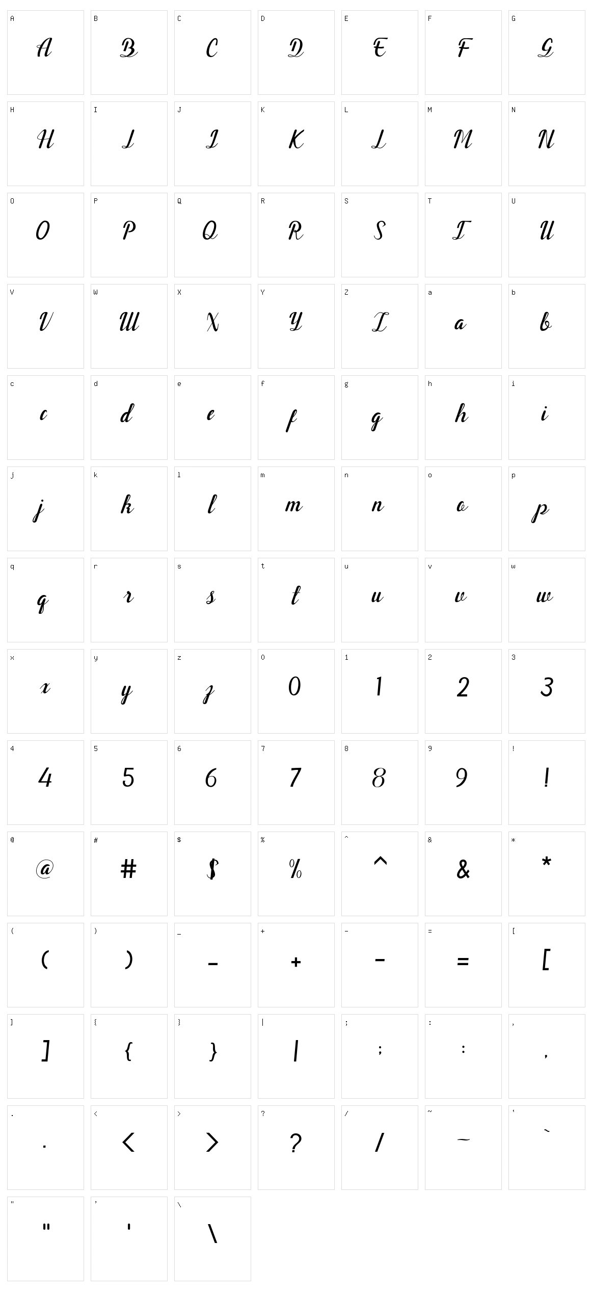 Adeline Character Set