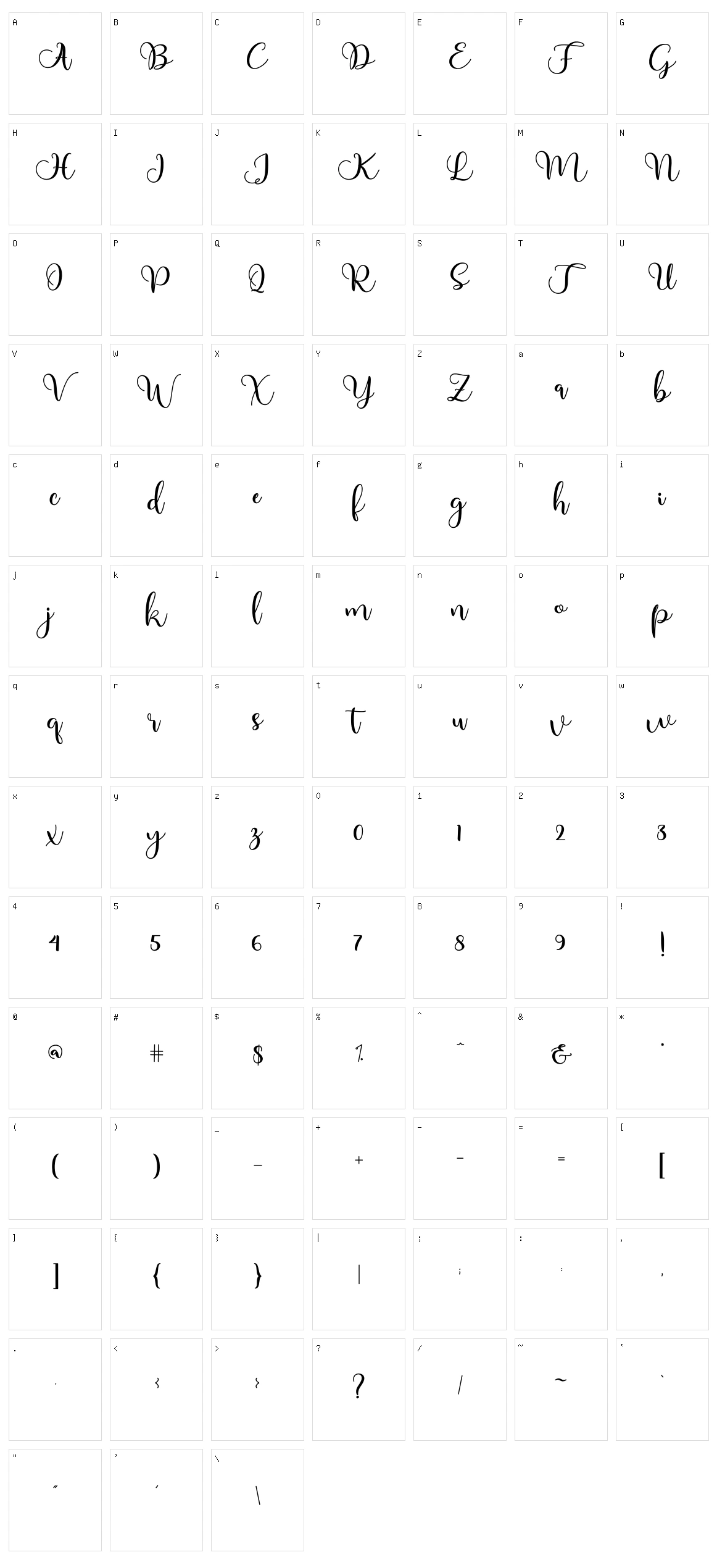 Adinda Character Set