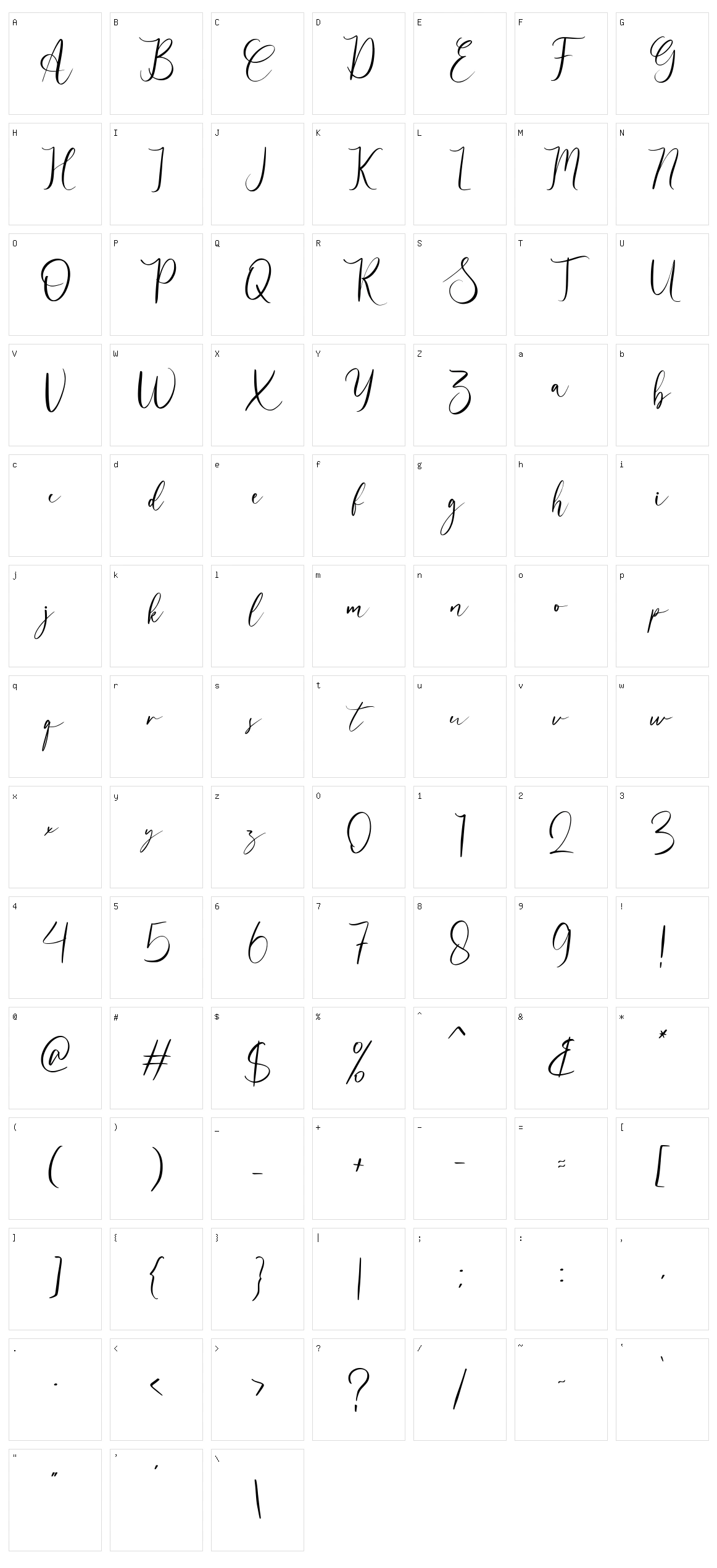 Adolide Character Set