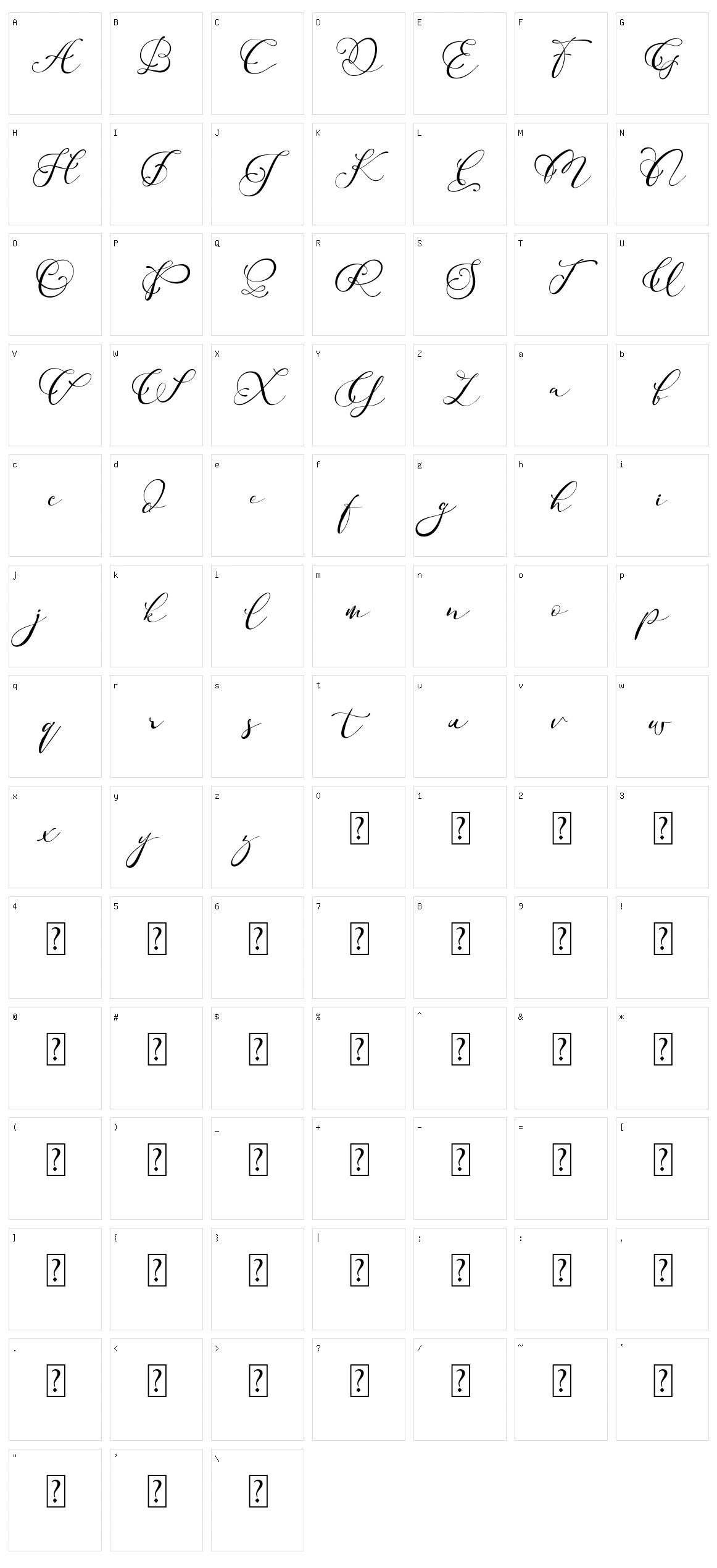 Adonessia Character Set