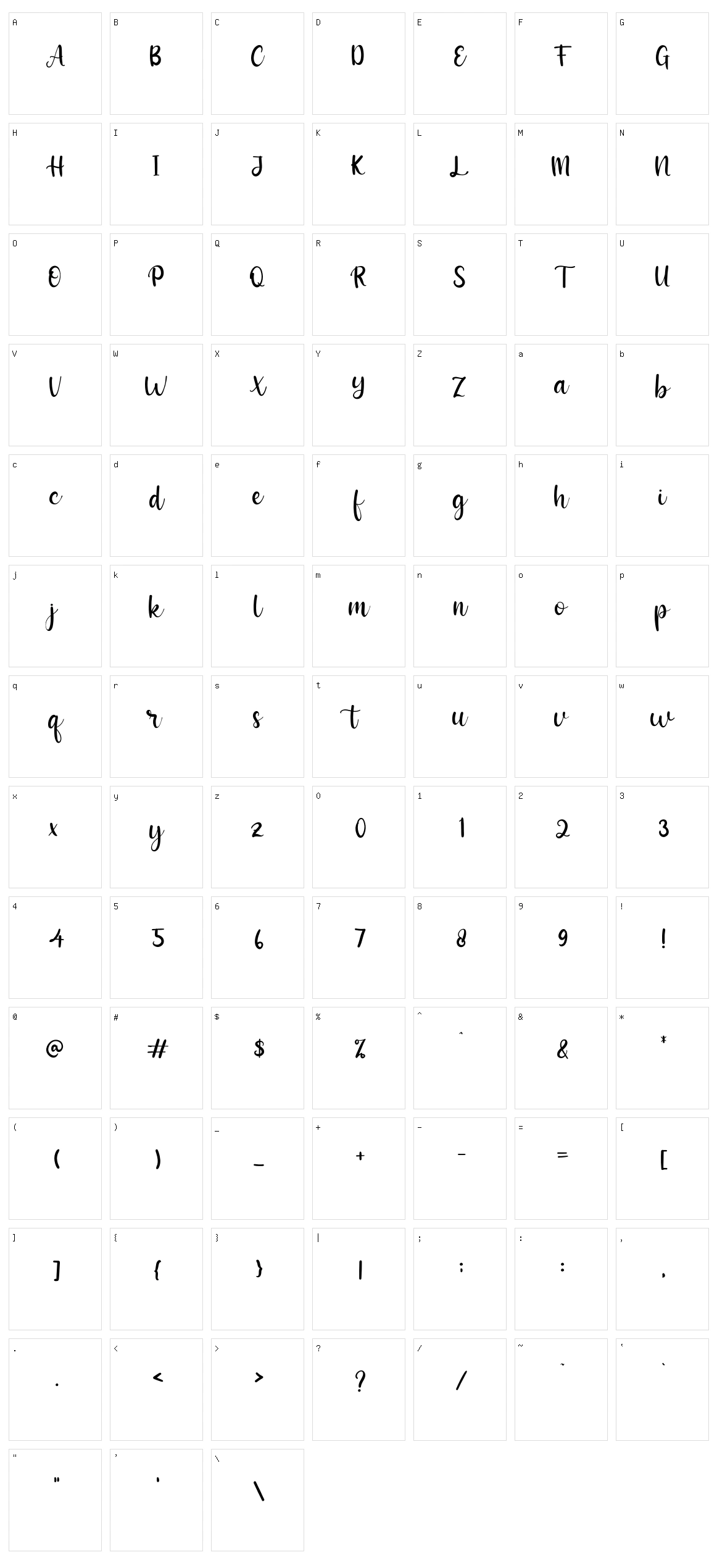 Adriana Character Set