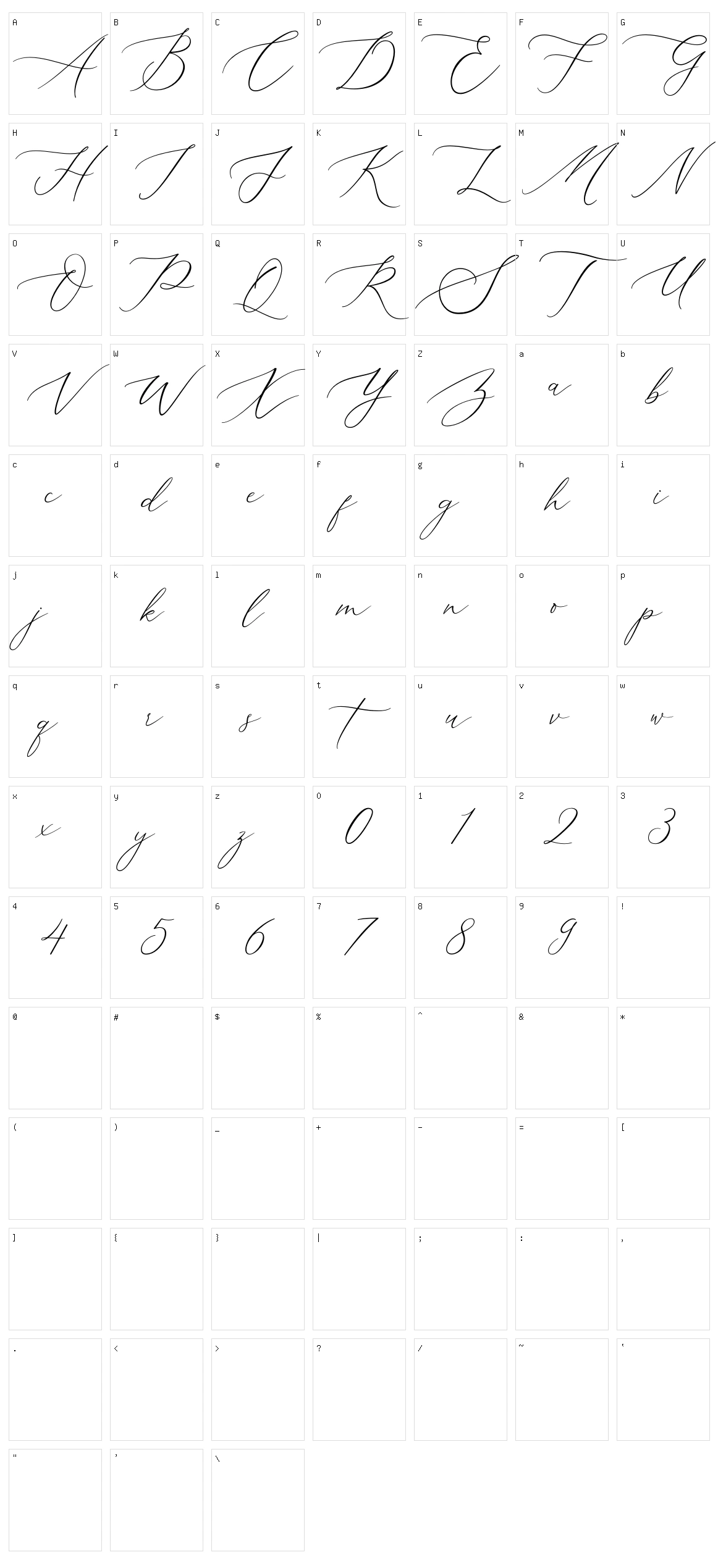 Aerotis Character Set