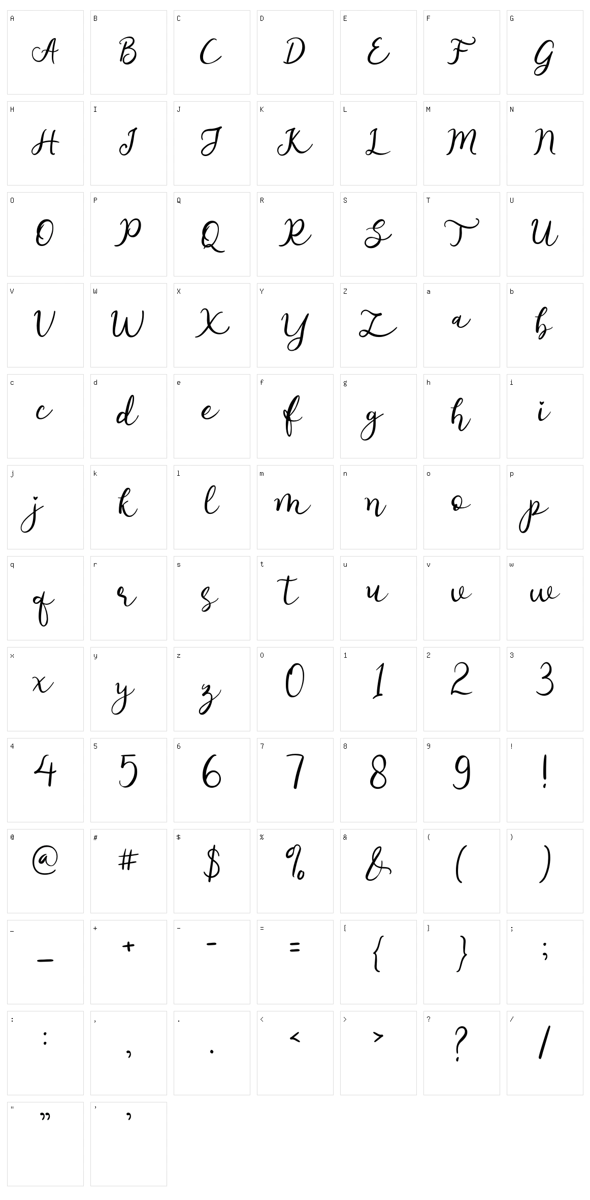 Afnolyca Character Set