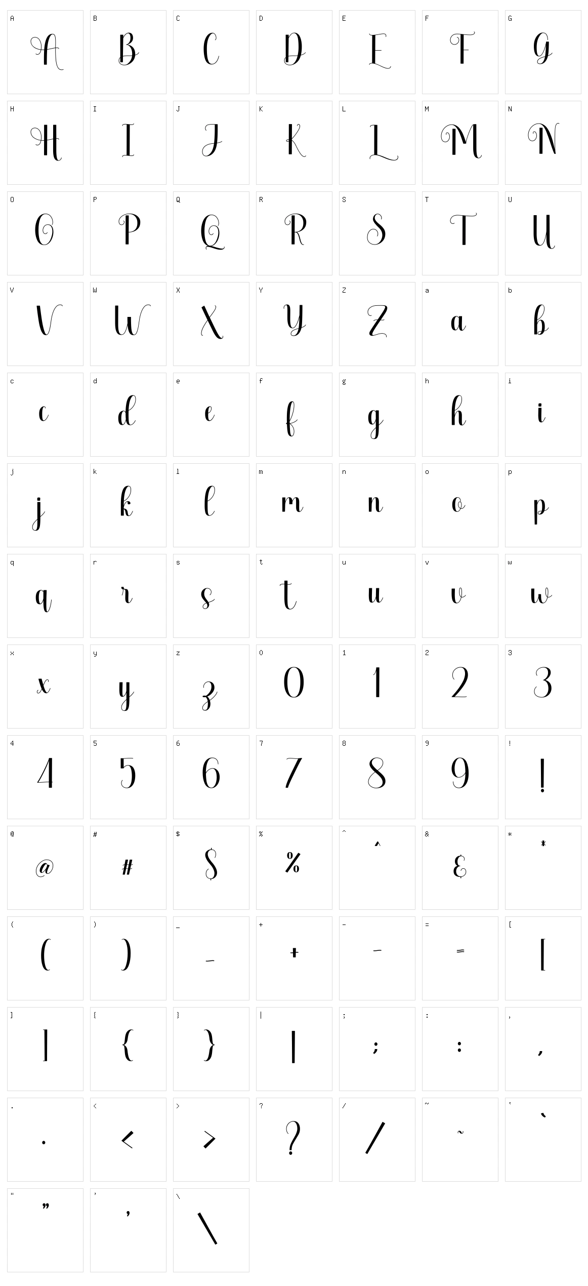 Agisthina Character Set