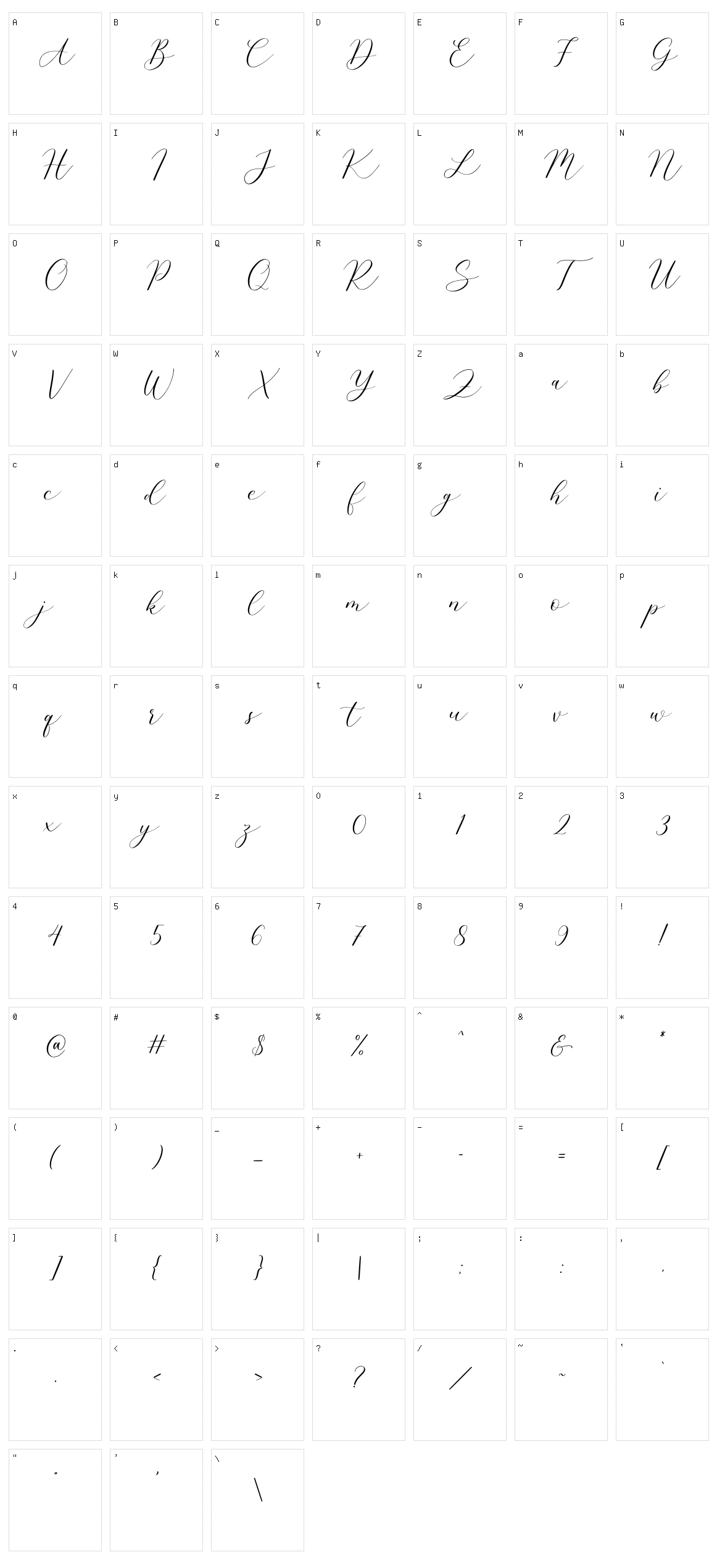 Airthay Character Set