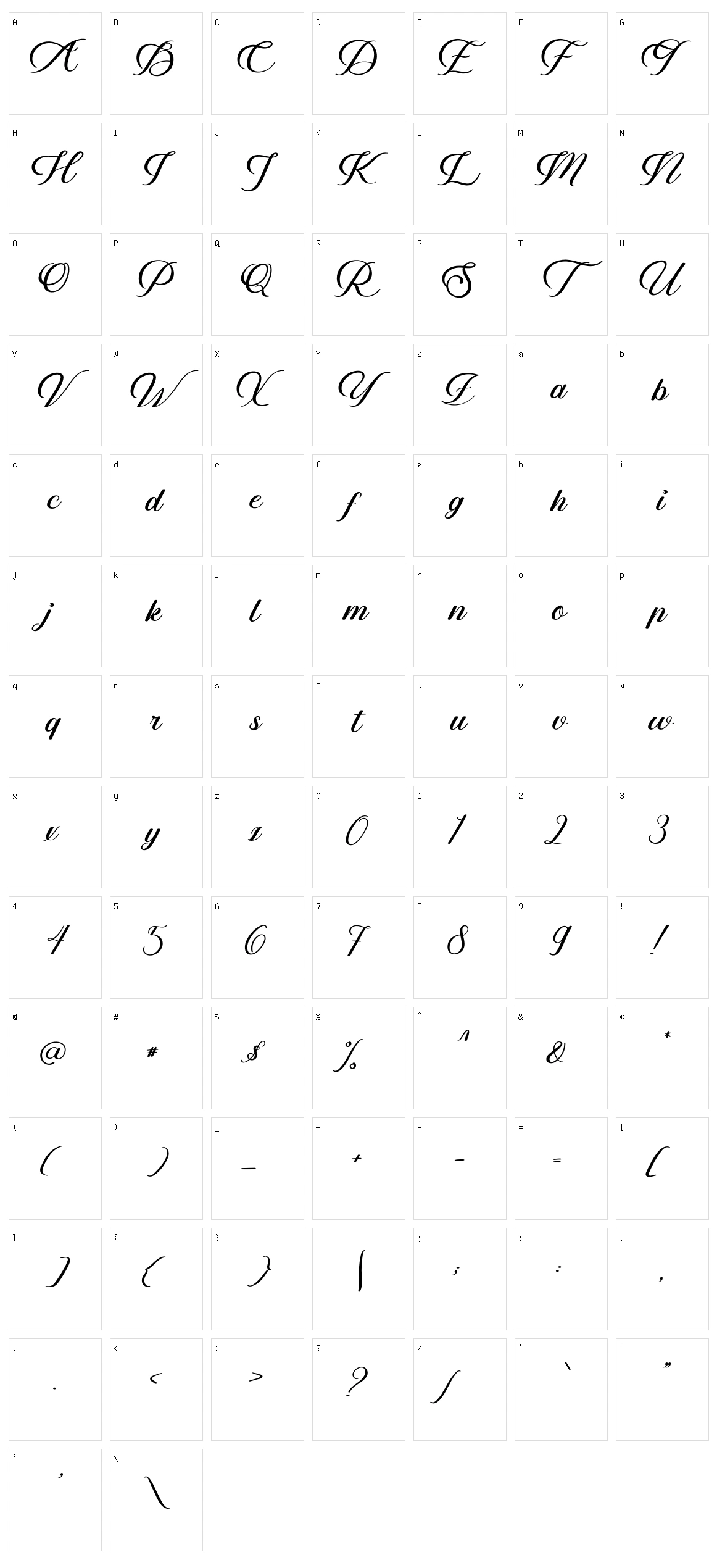 Alacarte Character Set