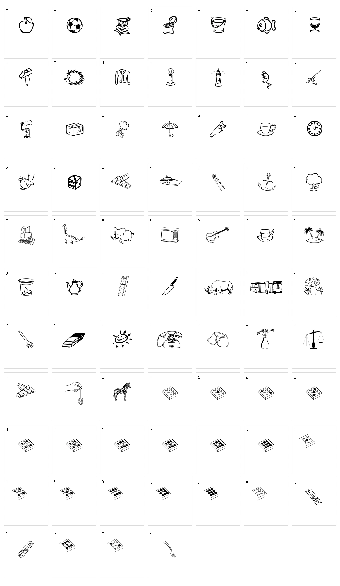 Alfabilder Character Set