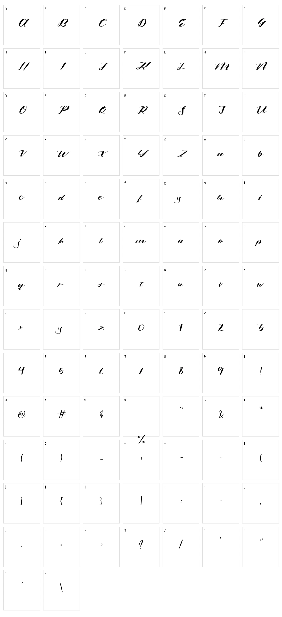 Alamanda Character Set