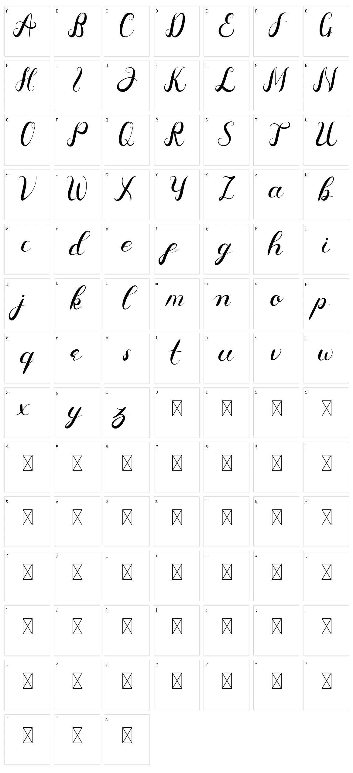 Aldira Character Set