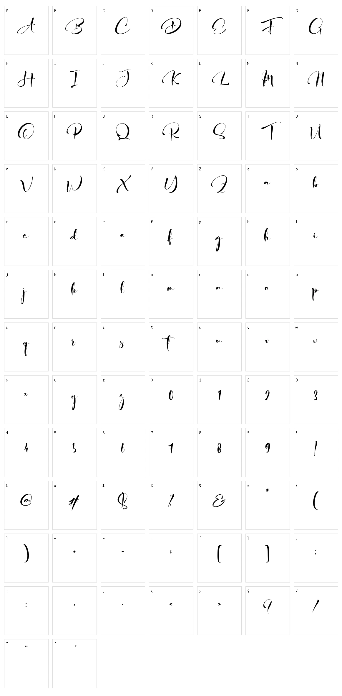 Alesa Sitha Character Set