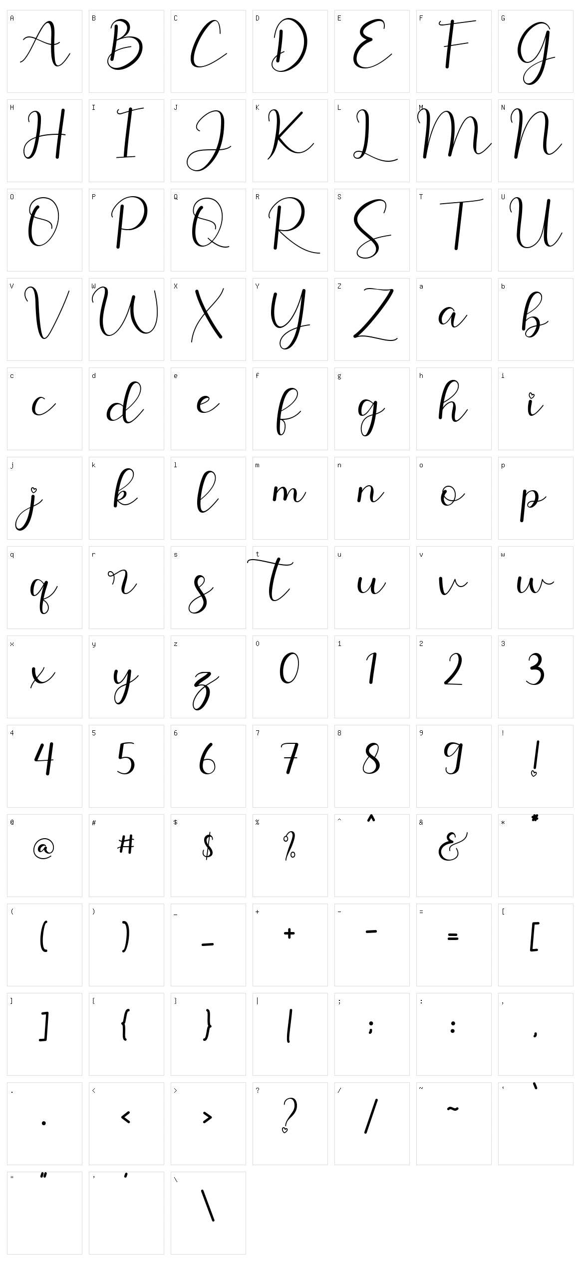 Alessea Character Set