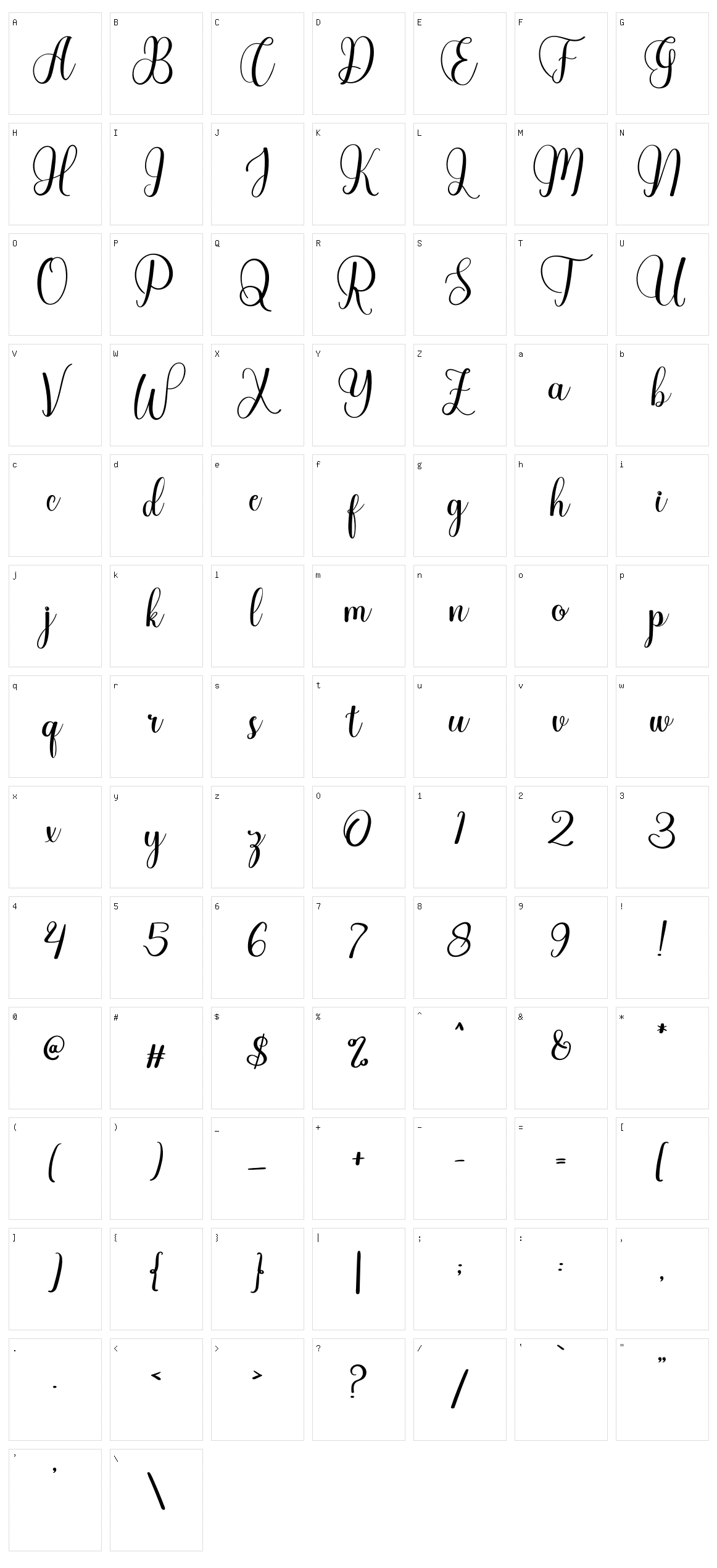 Alexandria Character Set