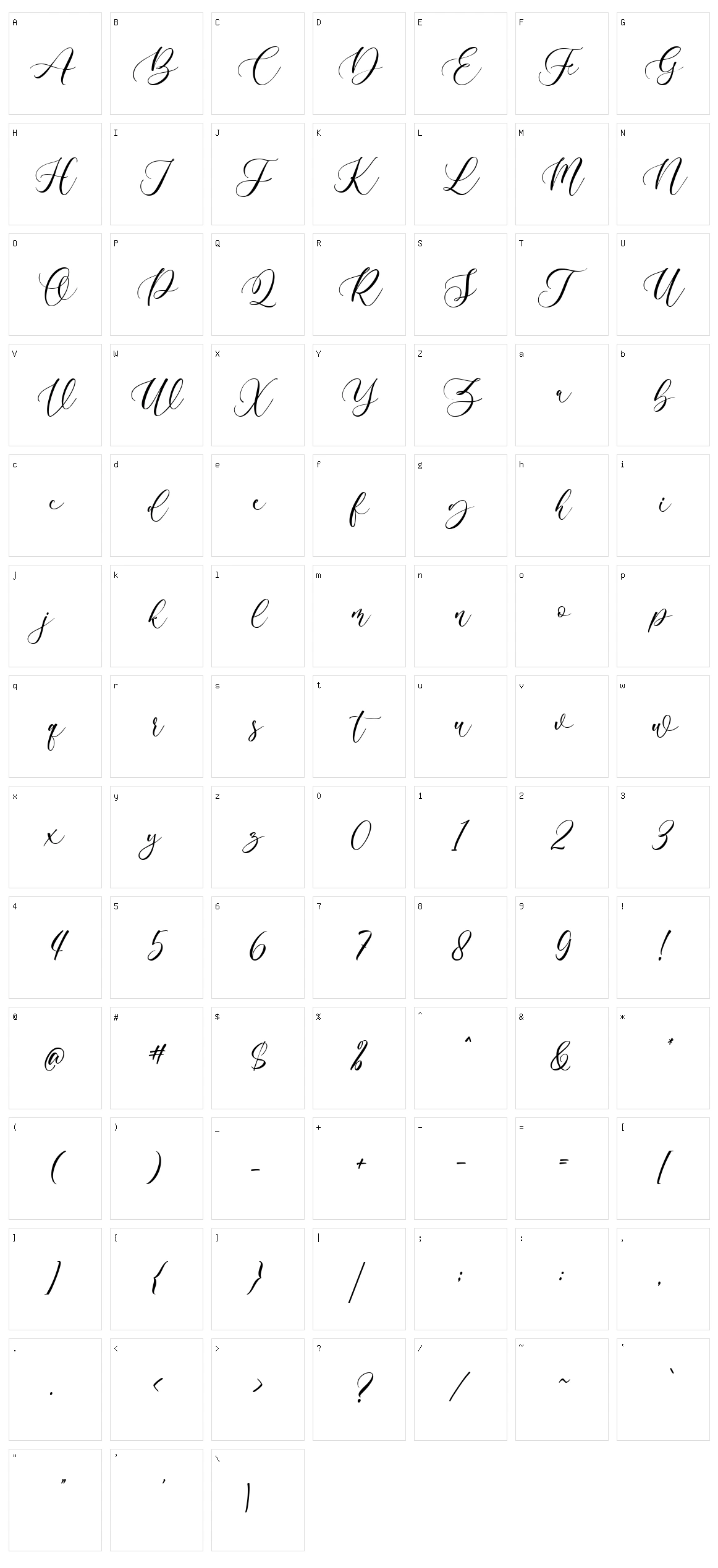 Algeline Character Set