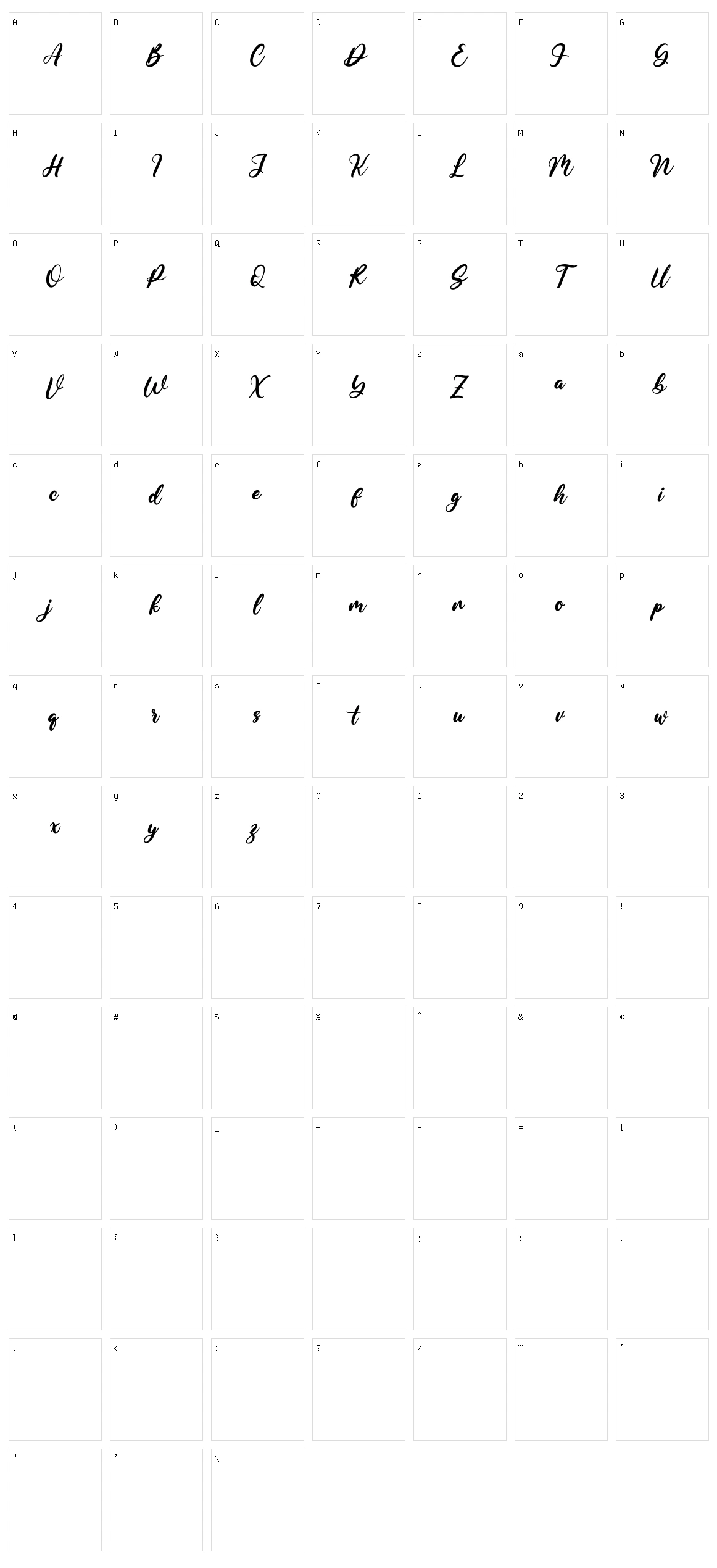 Algetura Character Set
