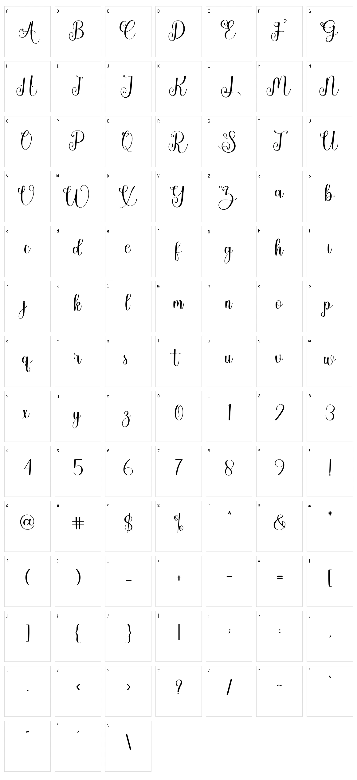 Alinggate Signature Character Set