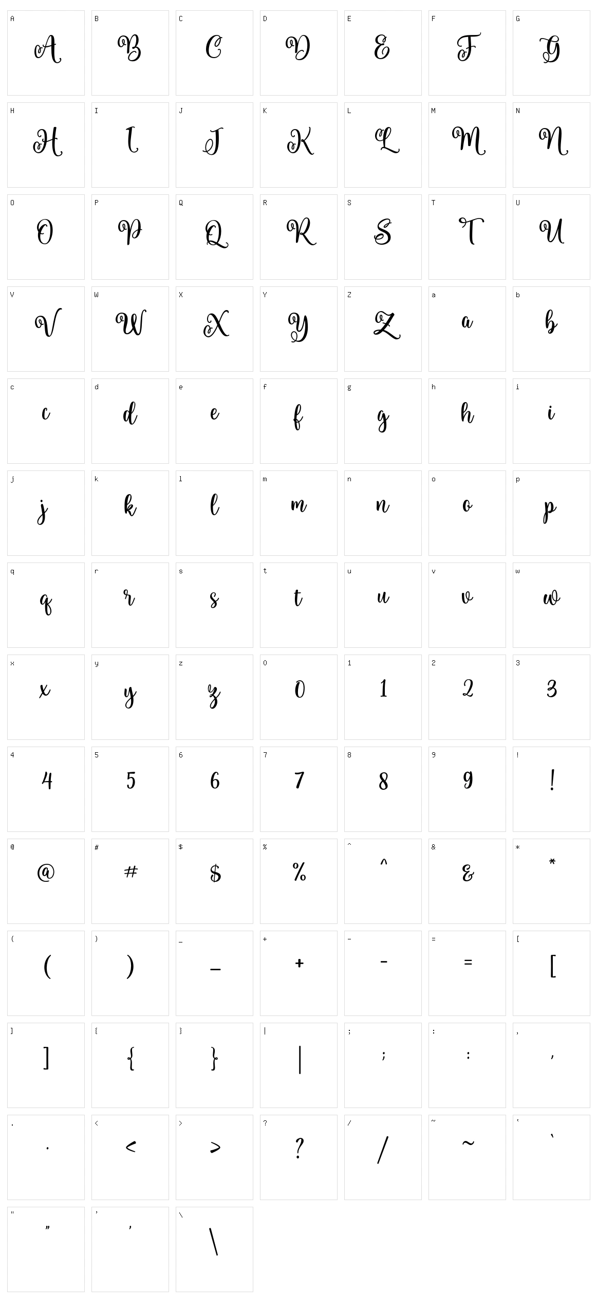 Alington Character Set