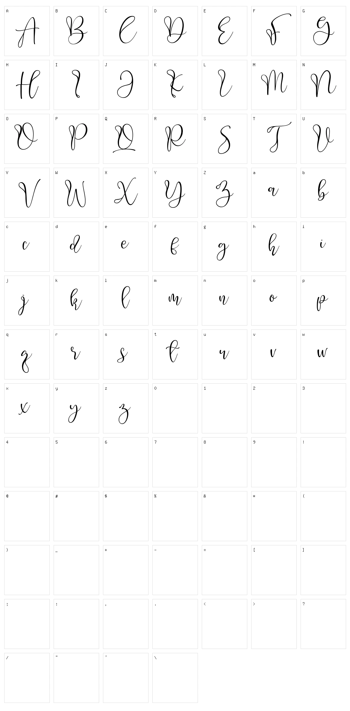 Aliquest Character Set