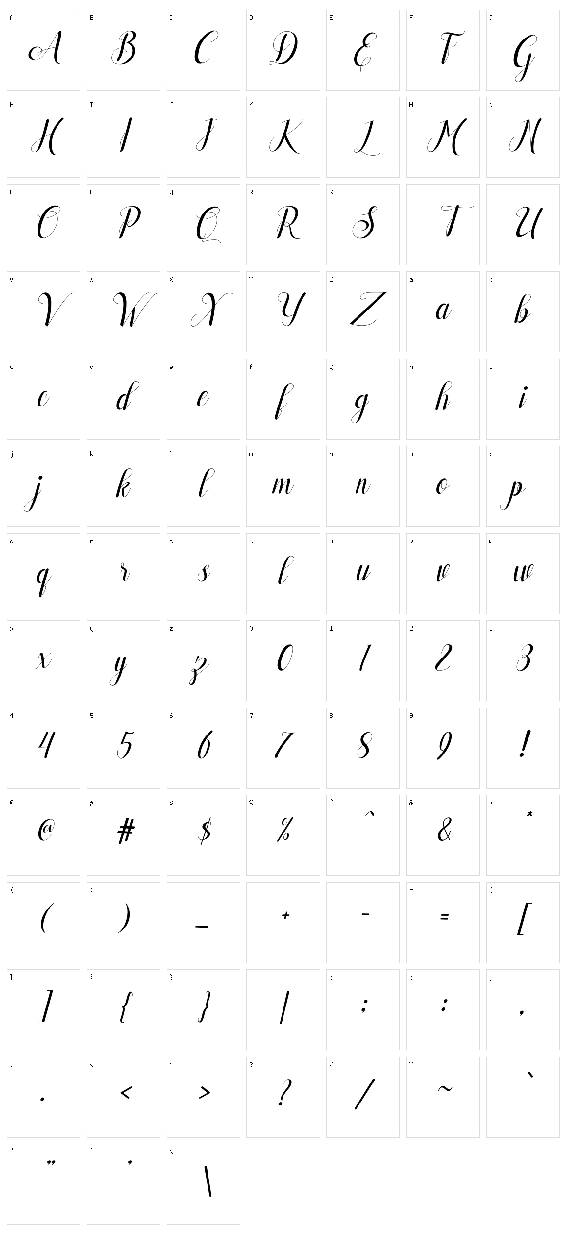 Alisabeth Character Set