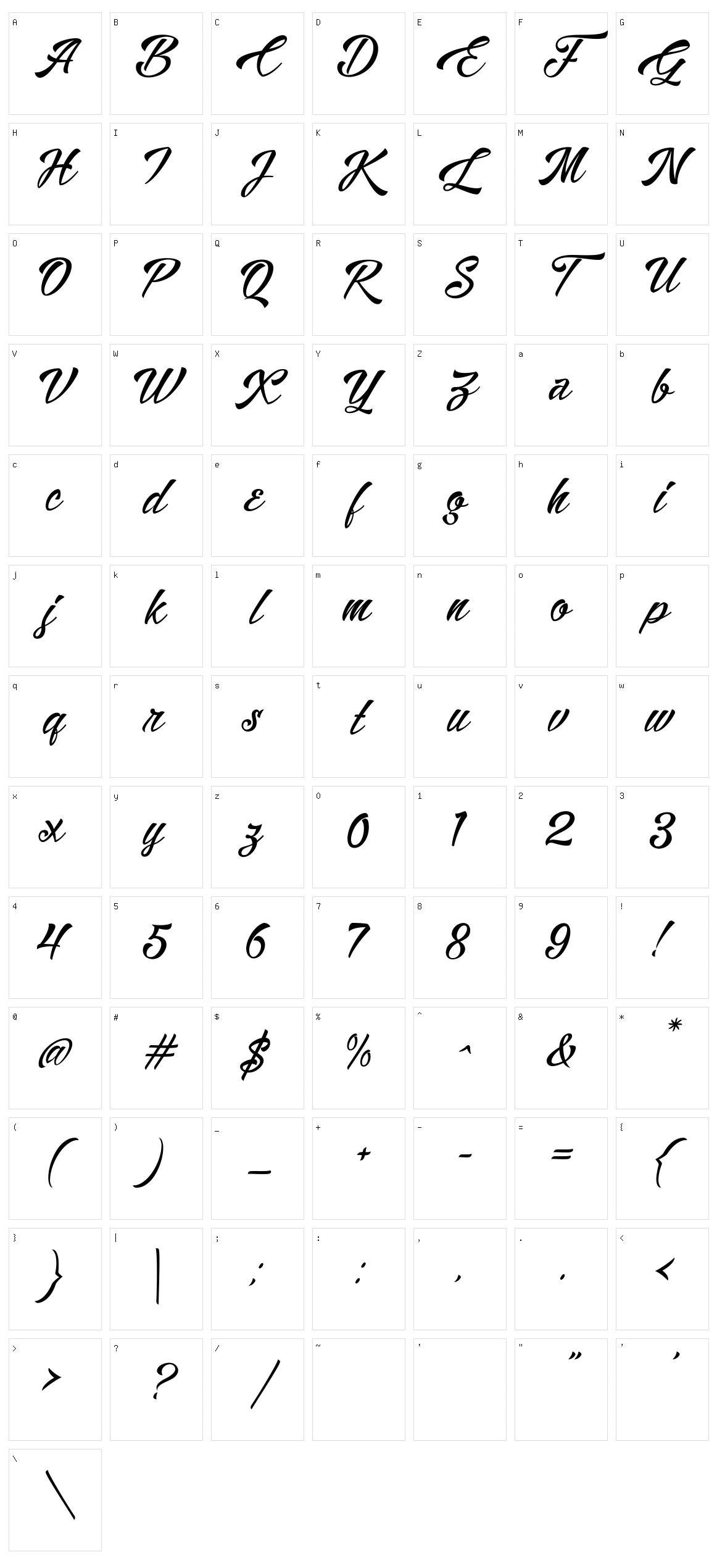 Alisandra Character Set