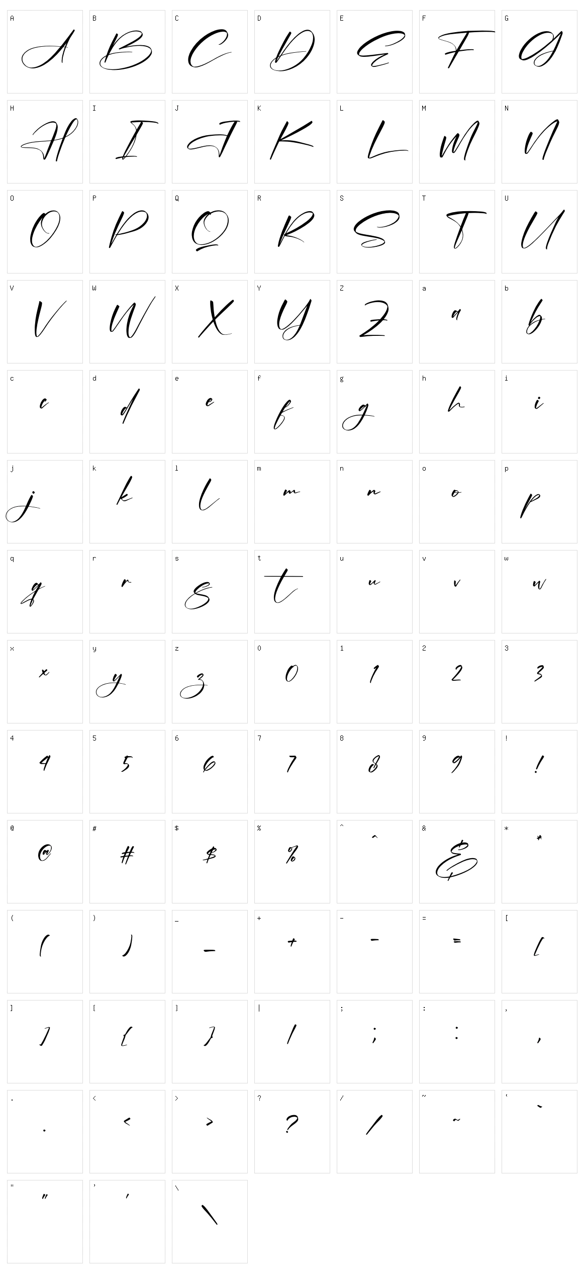 Alishanty Signature Character Set