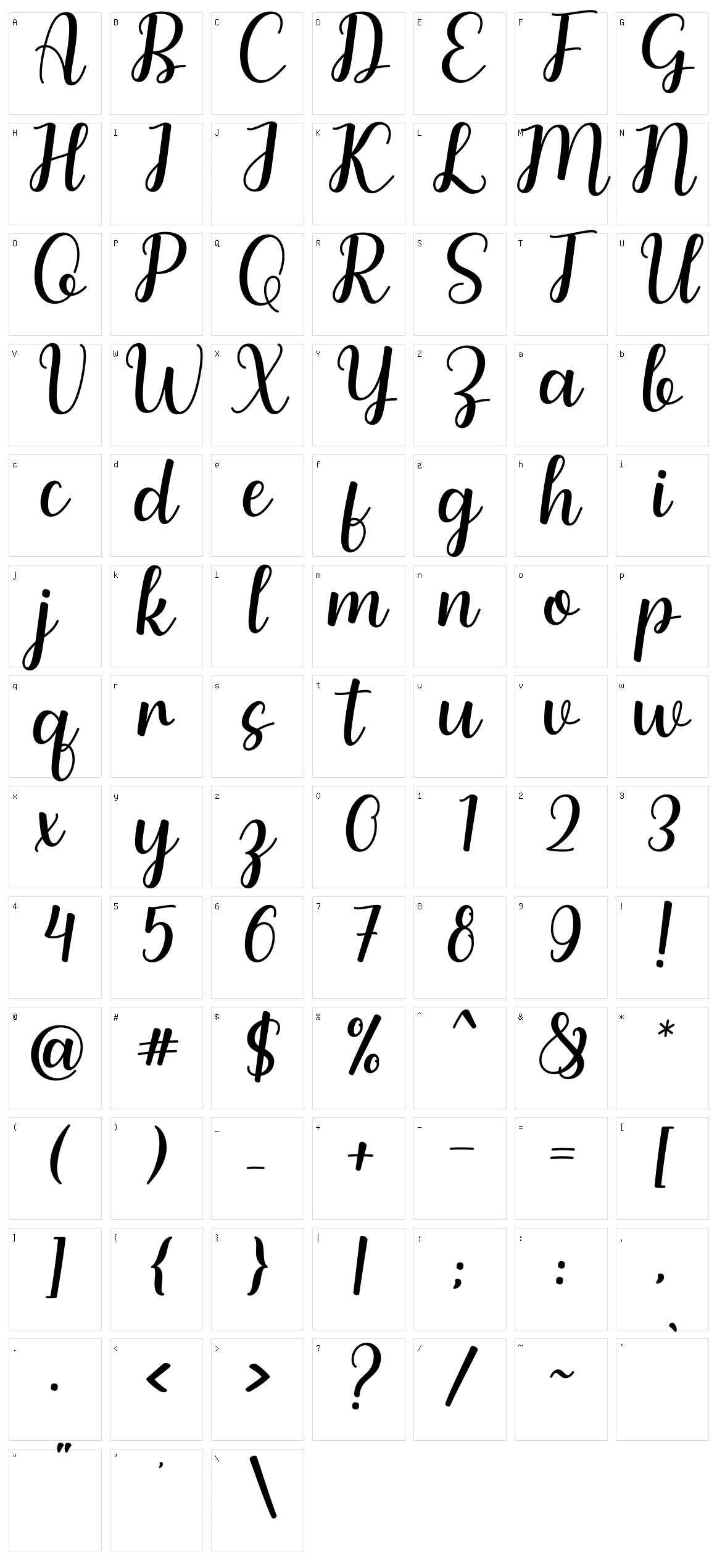 Aliyah Character Set