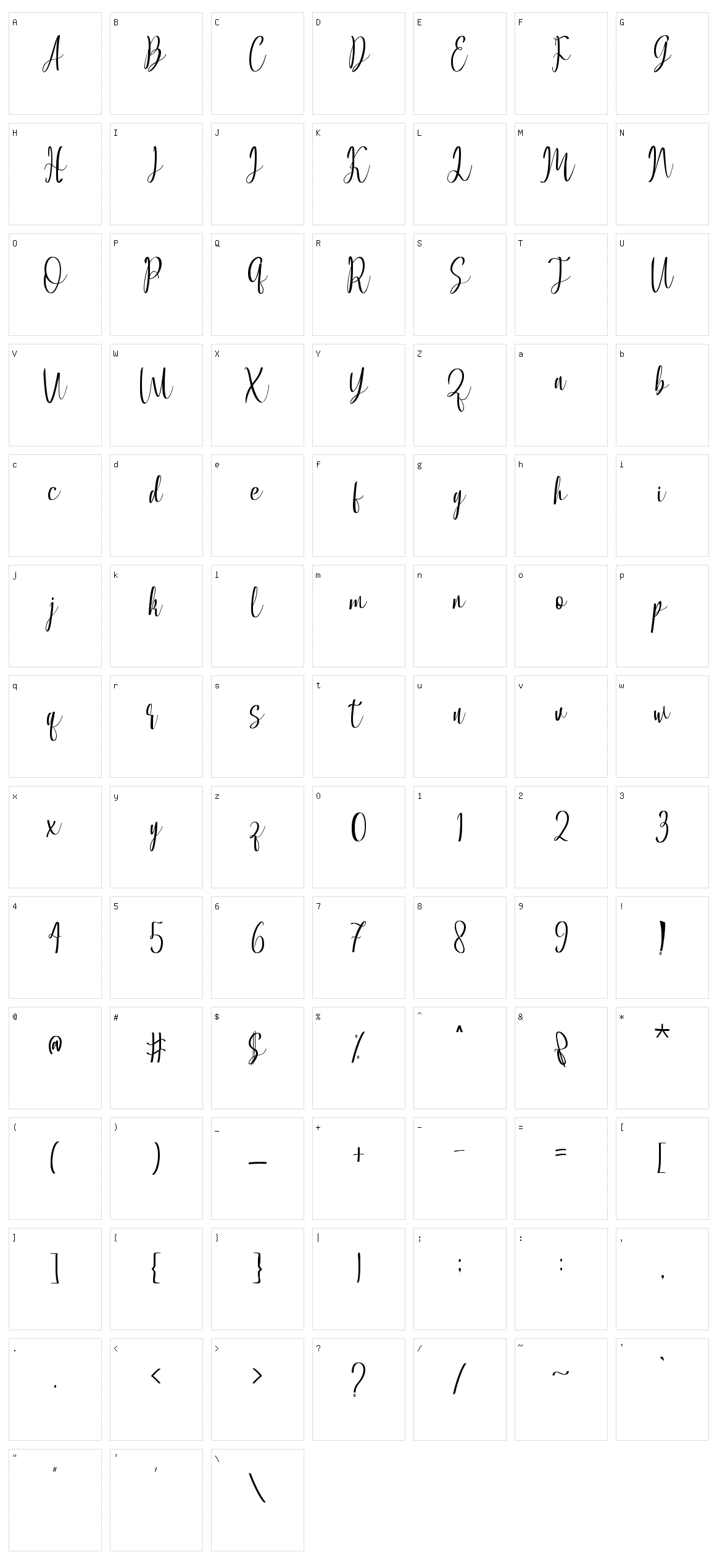 Allacarte Character Set