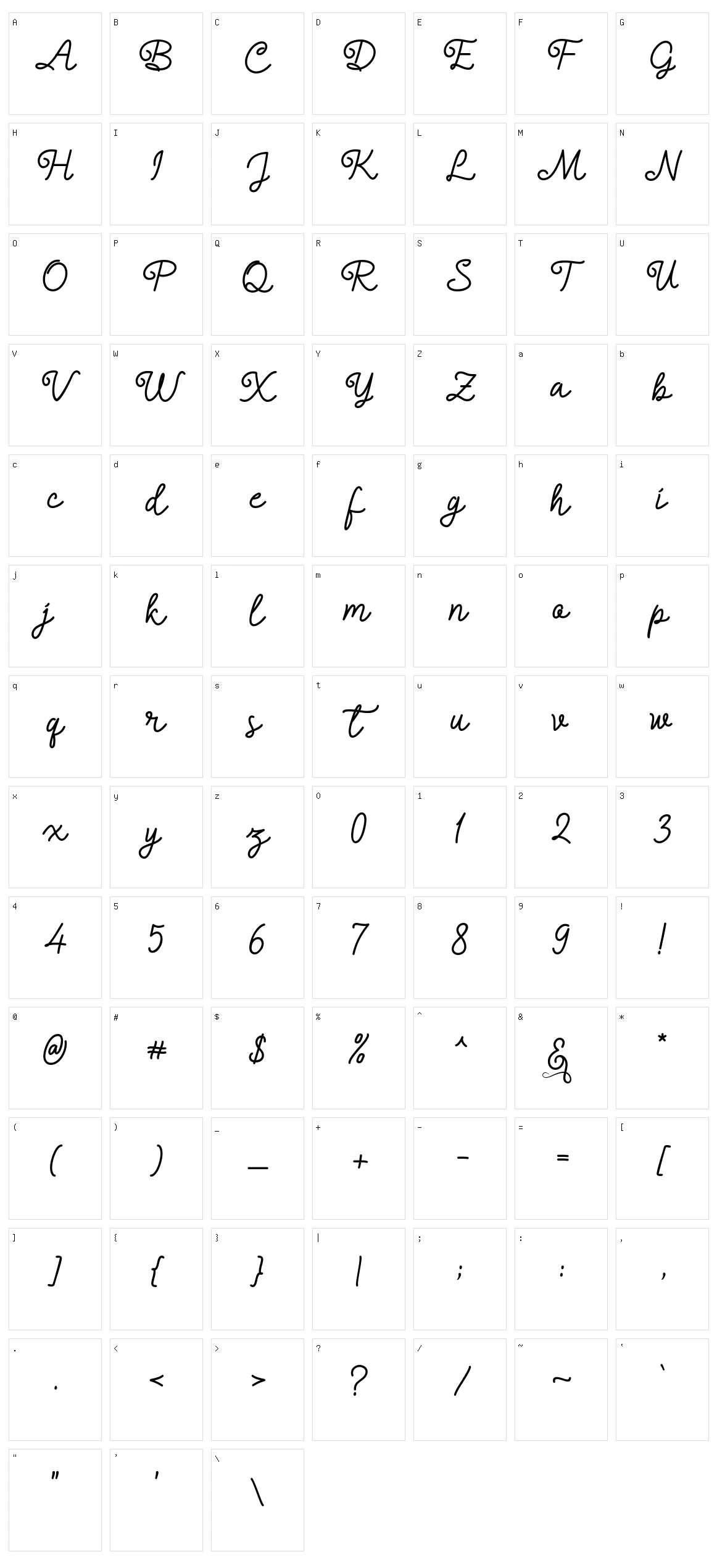 Alledahe Character Set