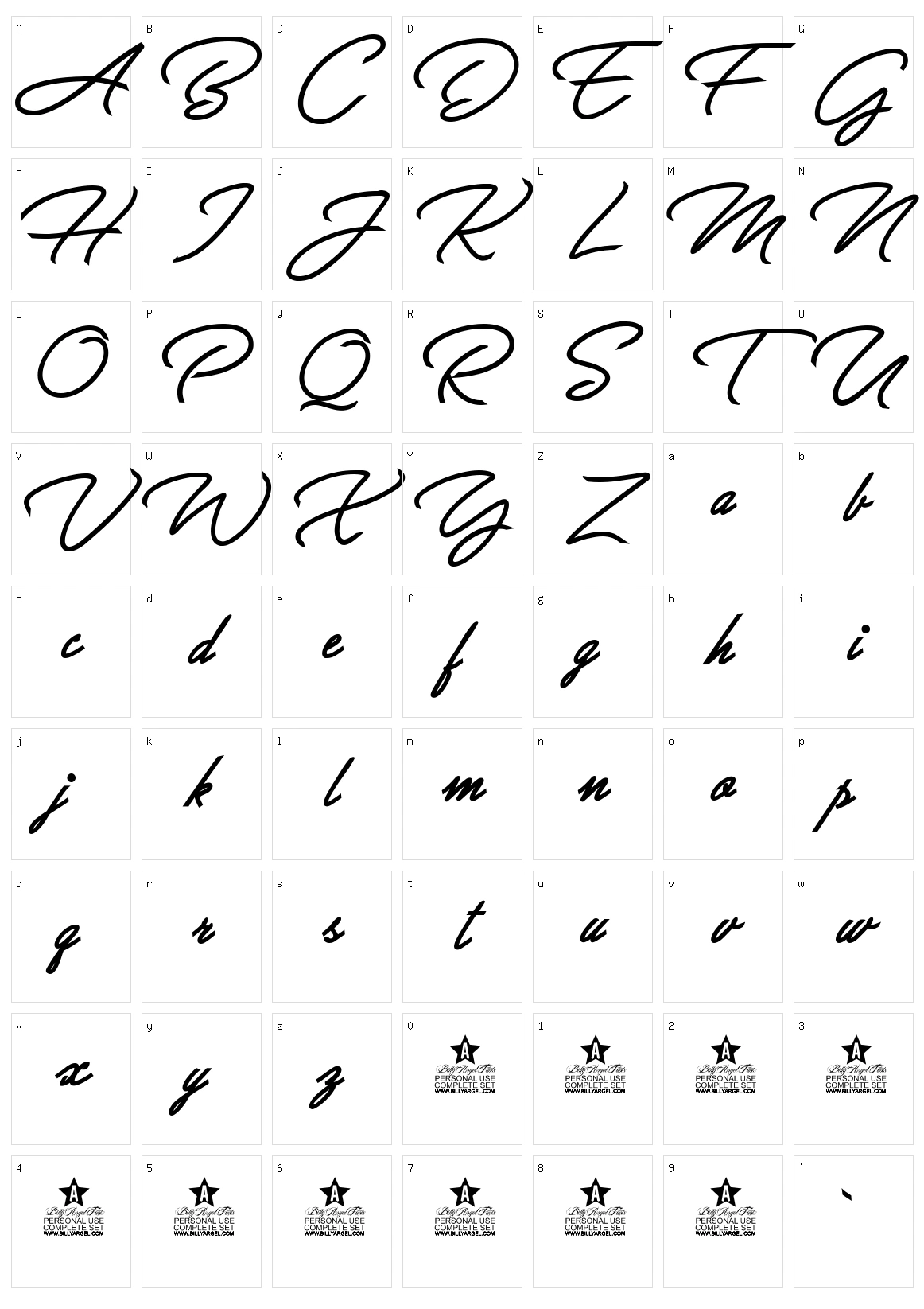 Allegratta Character Set