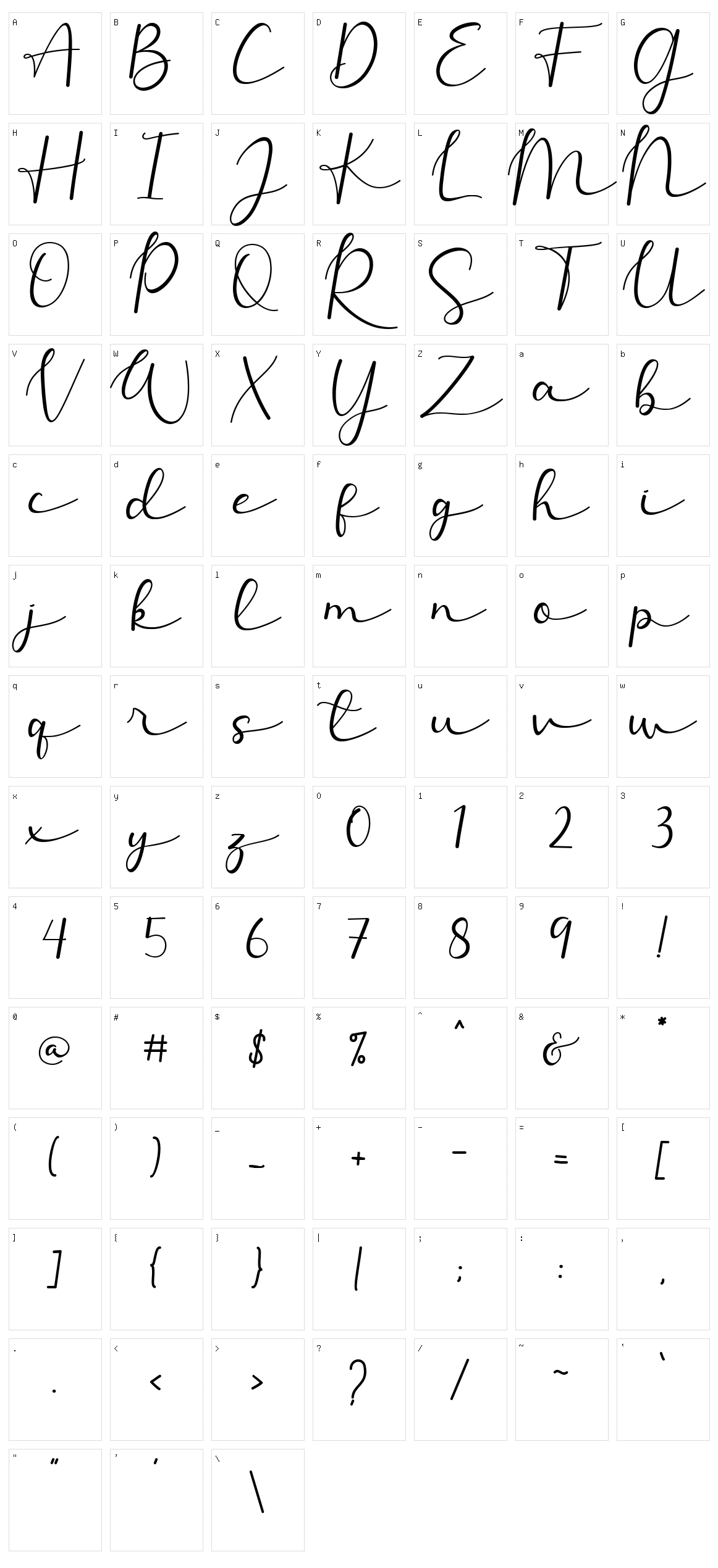 Allesia Character Set